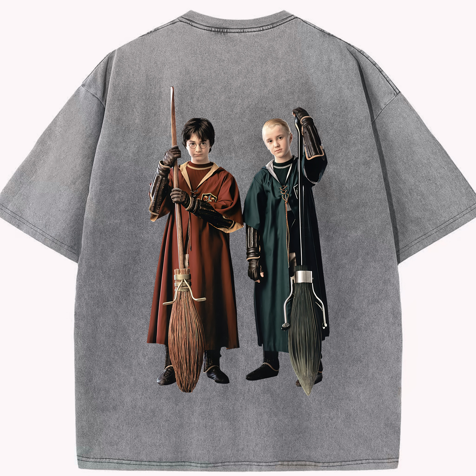 （画像用） Harry Potter ハリー・ポッターシリーズ 綿100% ヴィンテージ風 半袖Tシャツ（背面プリント）