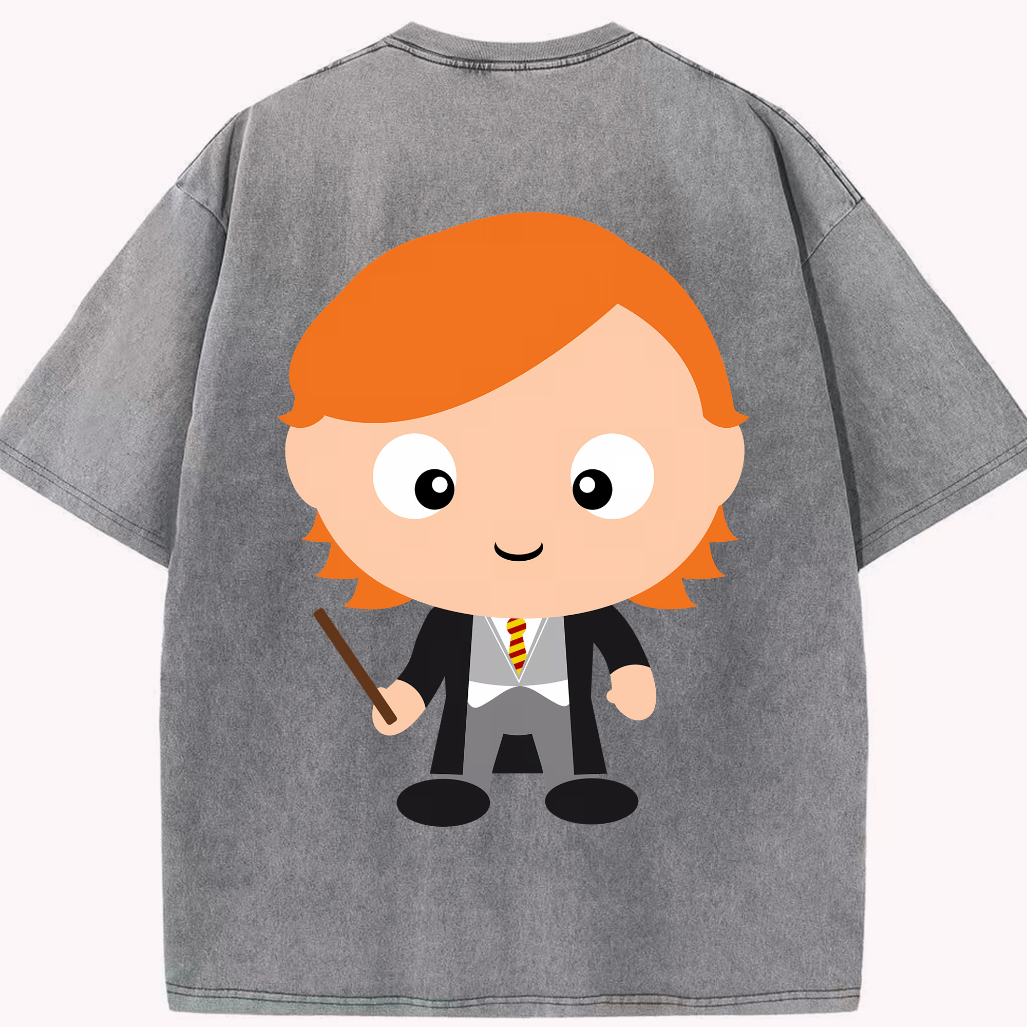 （画像用） Harry Potter ハリー・ポッターシリーズ 綿100% ヴィンテージ風 半袖Tシャツ（背面プリント）