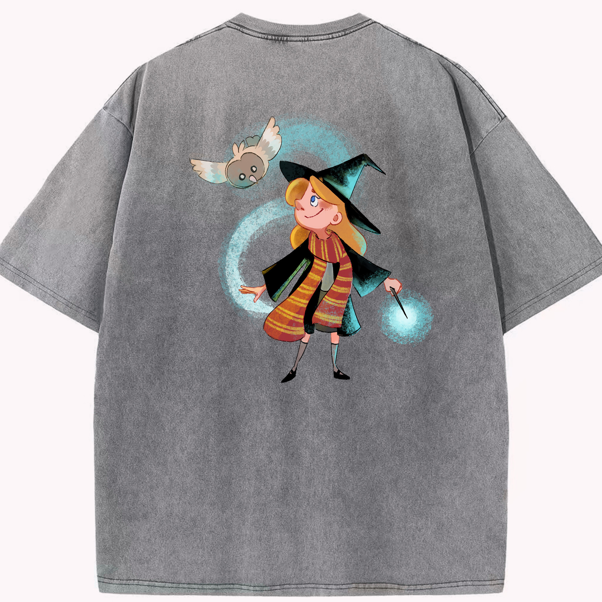 （画像用） Harry Potter ハリー・ポッターシリーズ 綿100% ヴィンテージ風 半袖Tシャツ（背面プリント）
