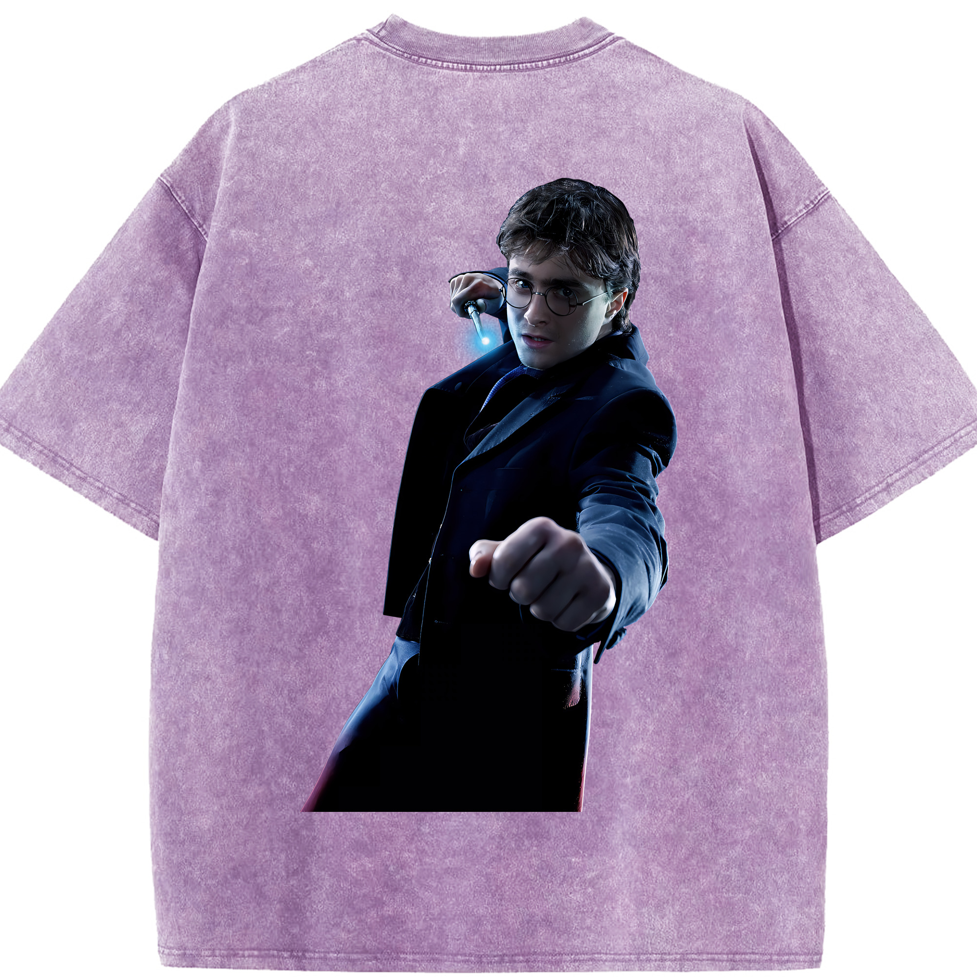 （画像用） Harry Potter ハリー・ポッターシリーズ 綿100% ヴィンテージ風 半袖Tシャツ（背面プリント）