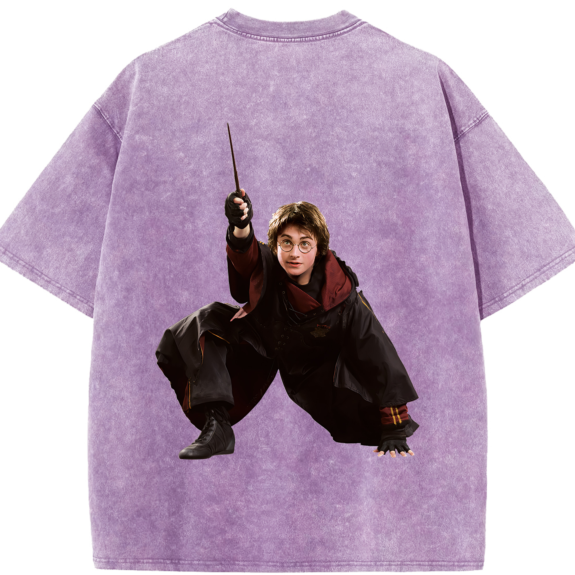 （画像用） Harry Potter ハリー・ポッターシリーズ 綿100% ヴィンテージ風 半袖Tシャツ（背面プリント）