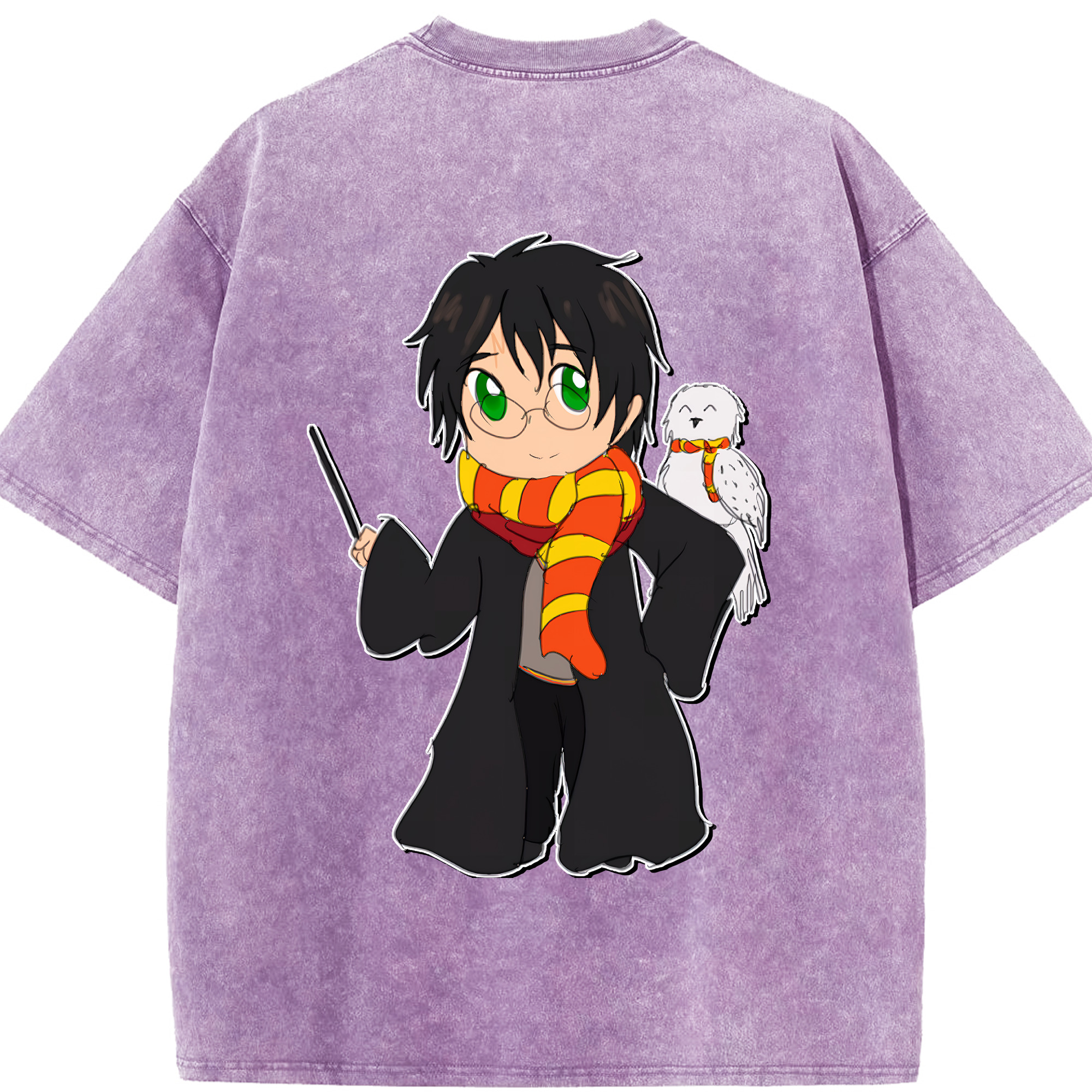 （画像用） Harry Potter ハリー・ポッターシリーズ 綿100% ヴィンテージ風 半袖Tシャツ（背面プリント）