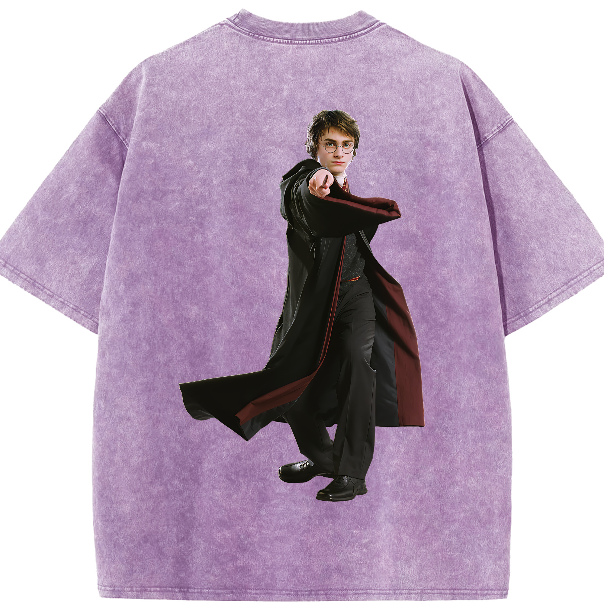 （画像用） Harry Potter ハリー・ポッターシリーズ 綿100% ヴィンテージ風 半袖Tシャツ（背面プリント）
