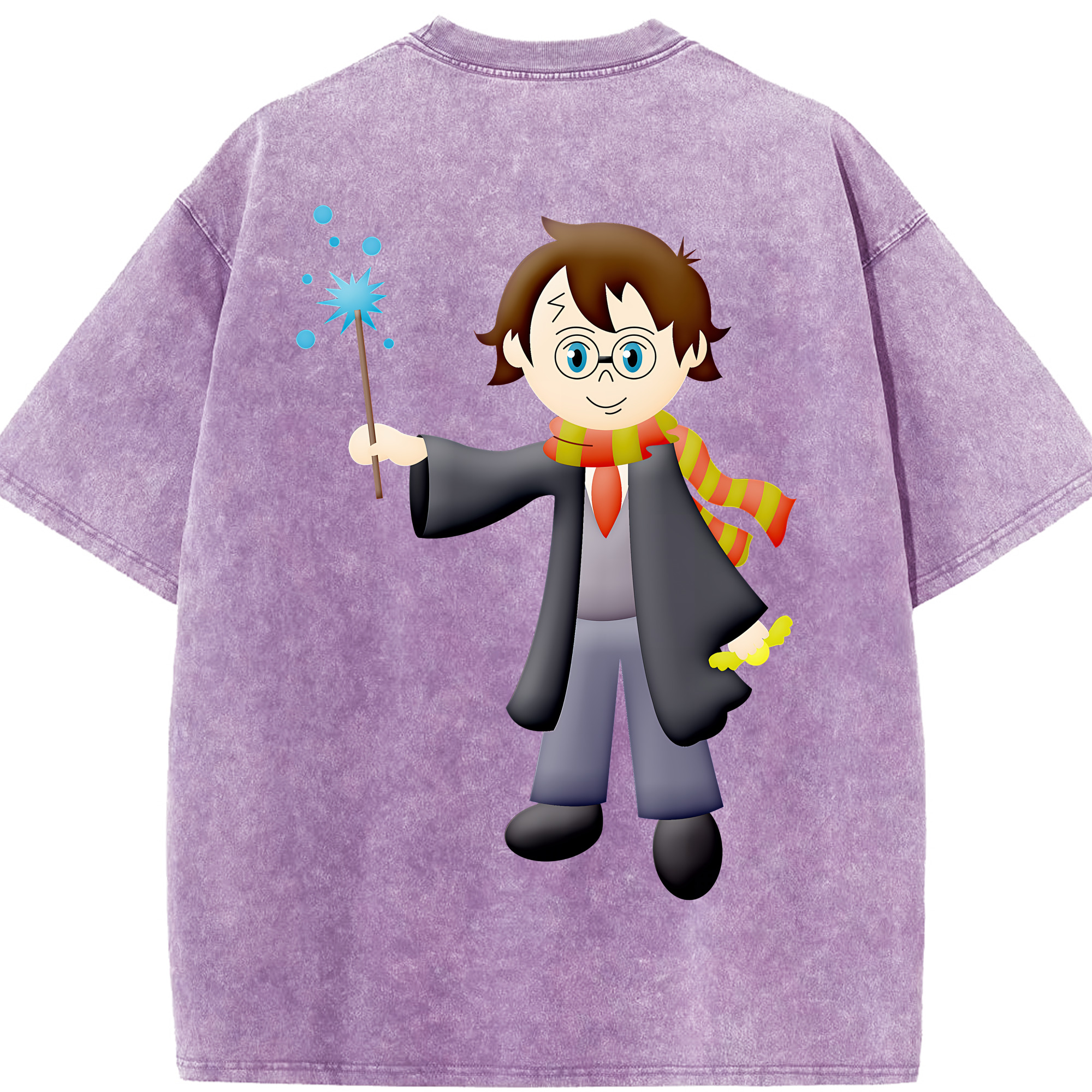 （画像用） Harry Potter ハリー・ポッターシリーズ 綿100% ヴィンテージ風 半袖Tシャツ（背面プリント）