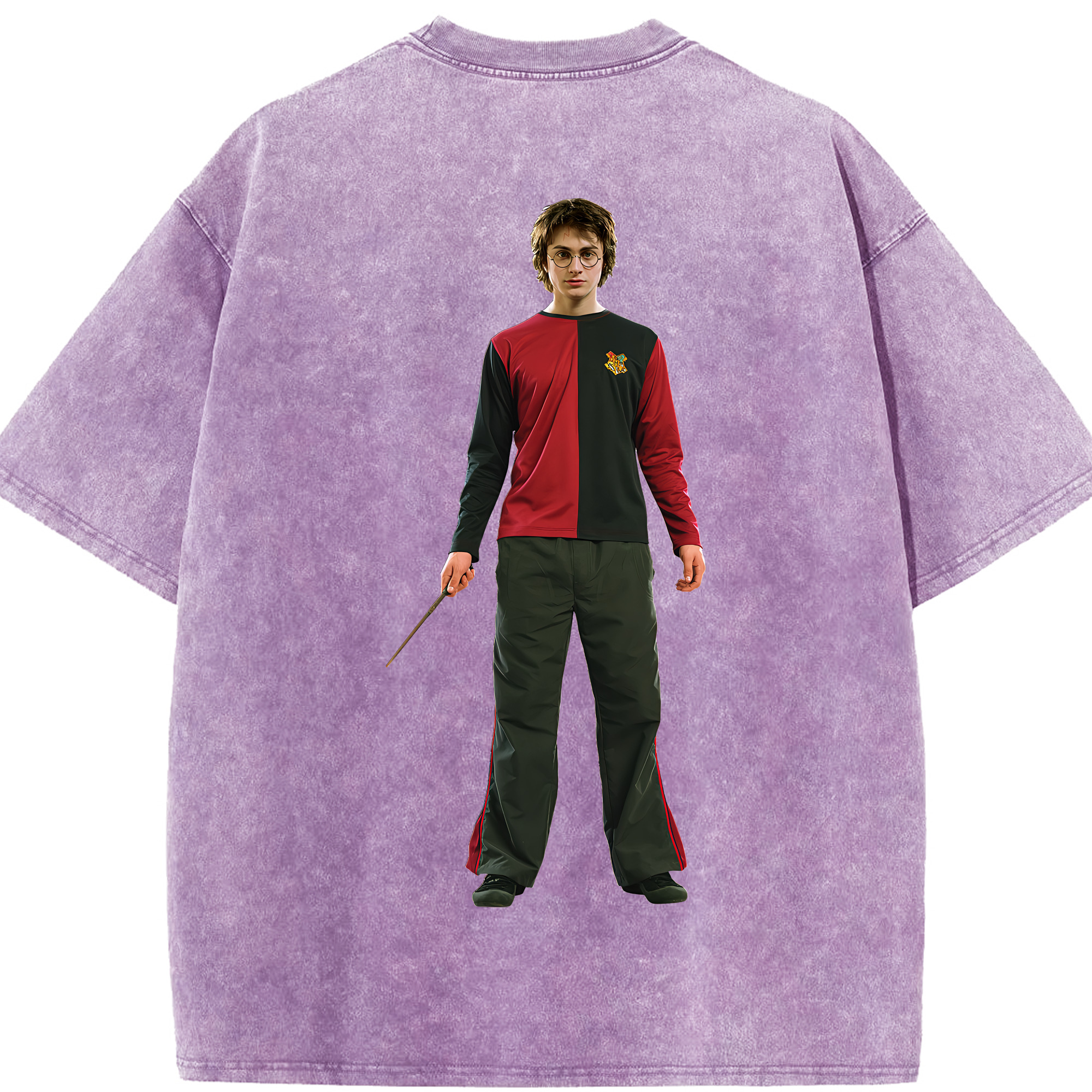 （画像用） Harry Potter ハリー・ポッターシリーズ 綿100% ヴィンテージ風 半袖Tシャツ（背面プリント）