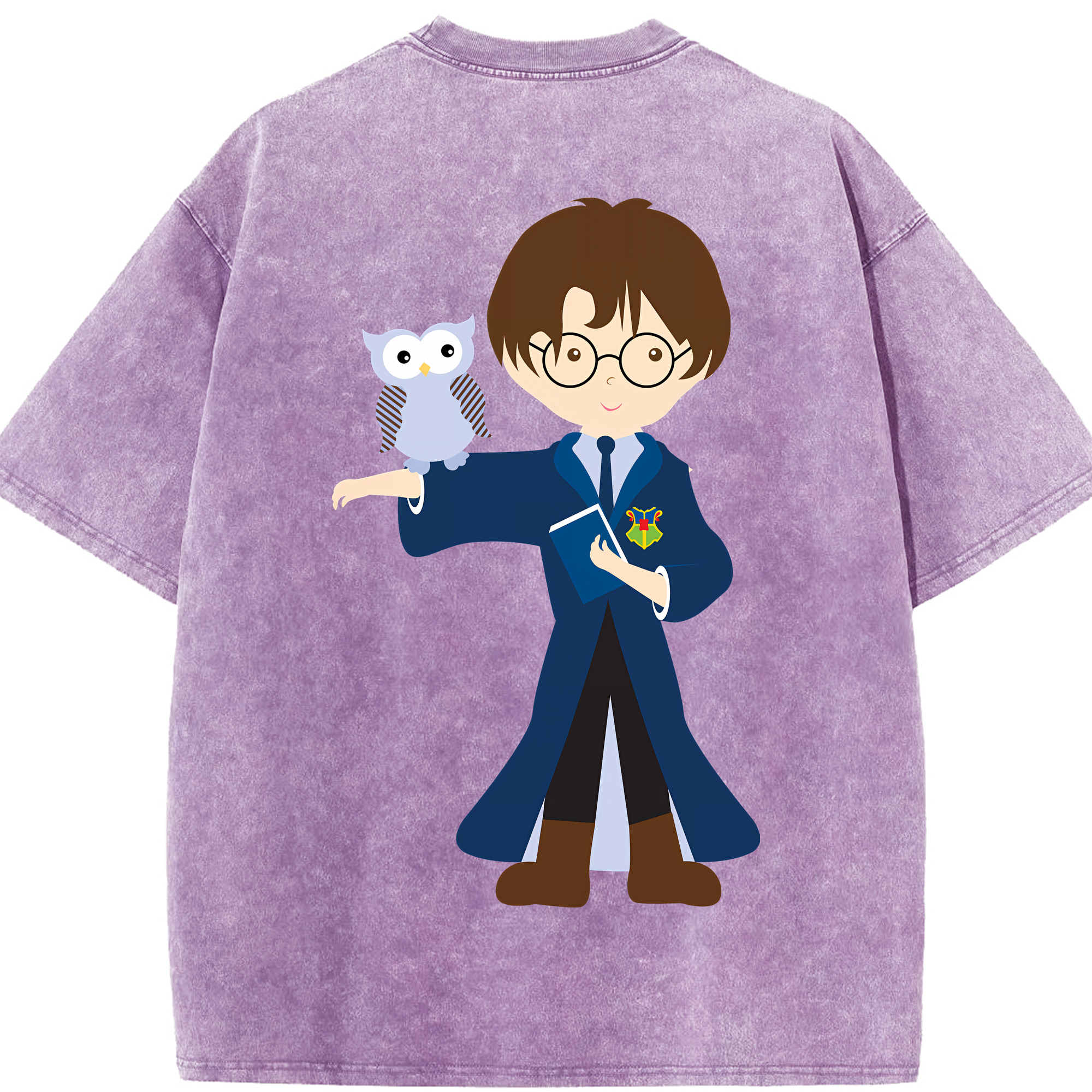 （画像用） Harry Potter ハリー・ポッターシリーズ 綿100% ヴィンテージ風 半袖Tシャツ（背面プリント）