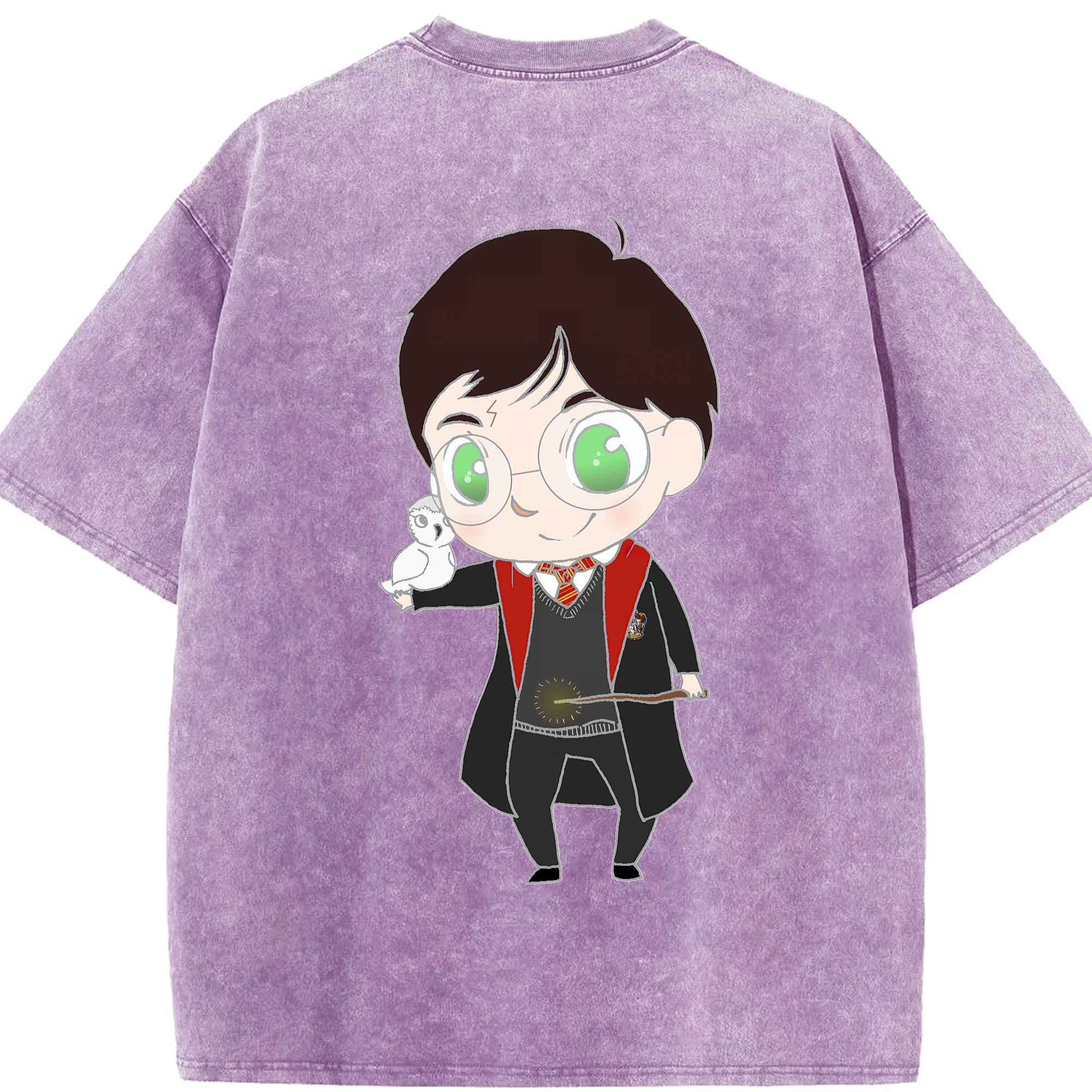 （画像用） Harry Potter ハリー・ポッターシリーズ 綿100% ヴィンテージ風 半袖Tシャツ（背面プリント）