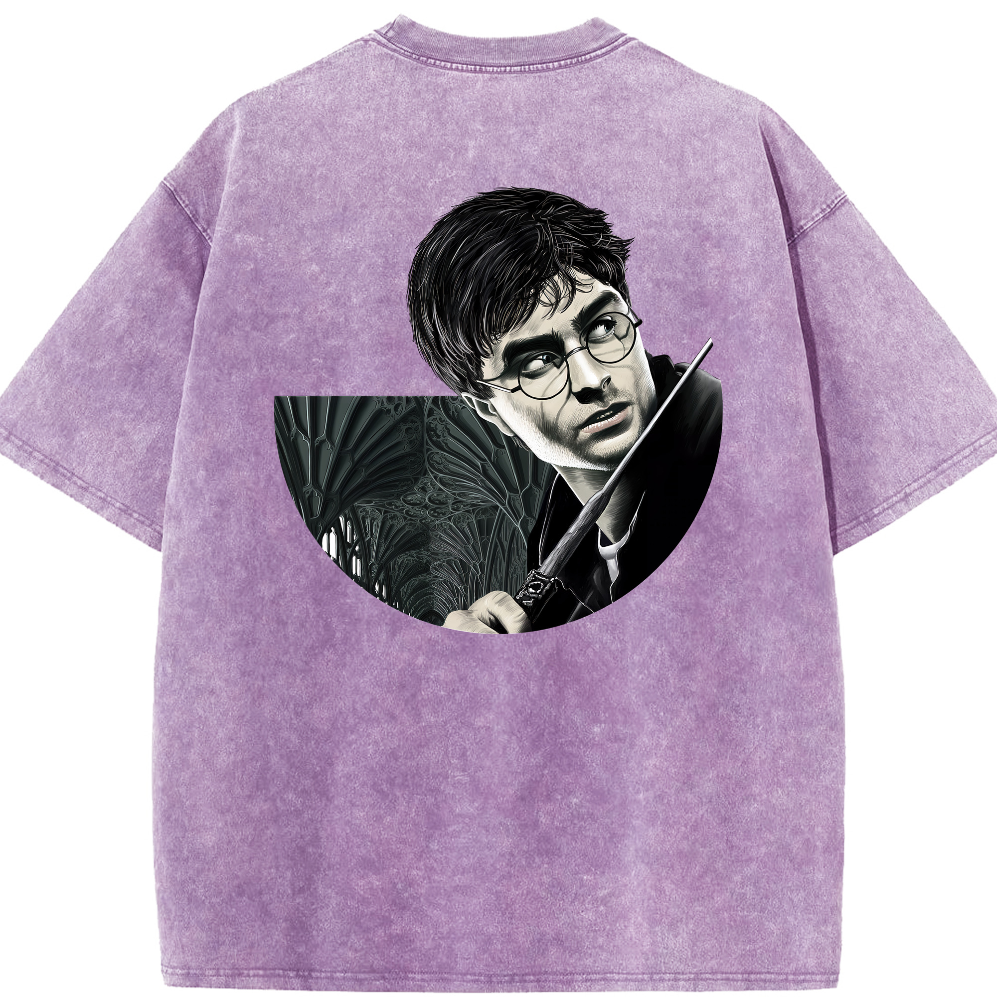 （画像用） Harry Potter ハリー・ポッターシリーズ 綿100% ヴィンテージ風 半袖Tシャツ（背面プリント）