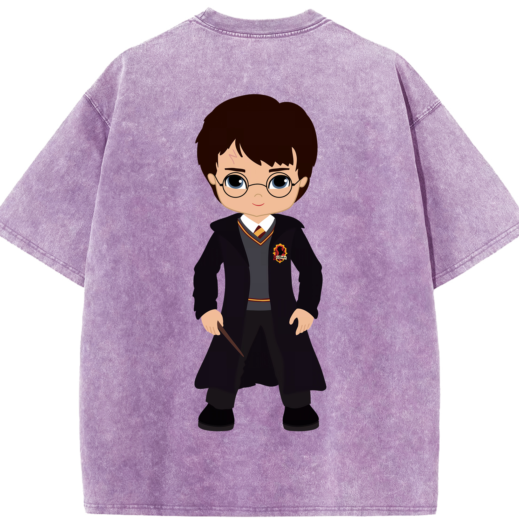 （画像用） Harry Potter ハリー・ポッターシリーズ 綿100% ヴィンテージ風 半袖Tシャツ（背面プリント）