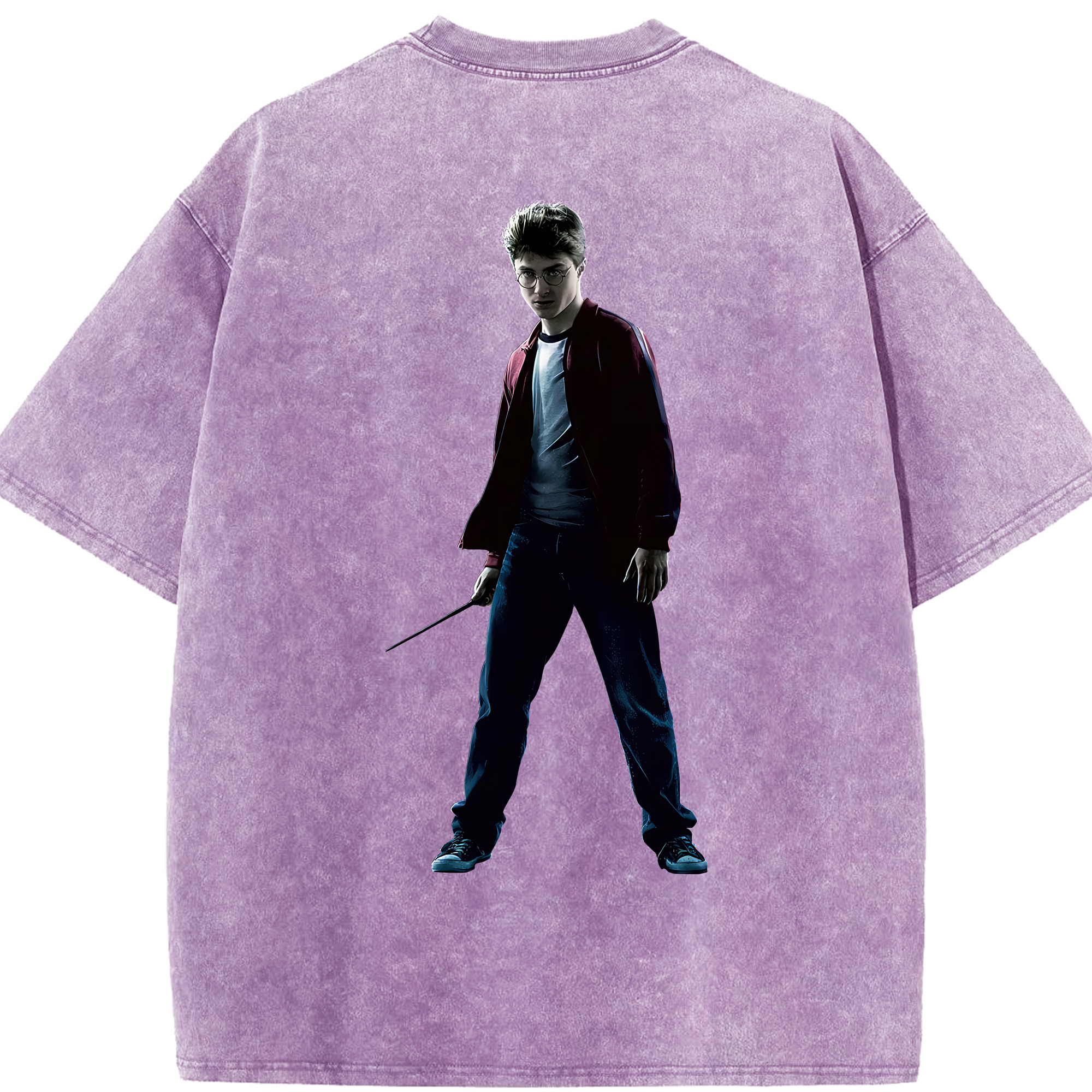 （画像用） Harry Potter ハリー・ポッターシリーズ 綿100% ヴィンテージ風 半袖Tシャツ（背面プリント）