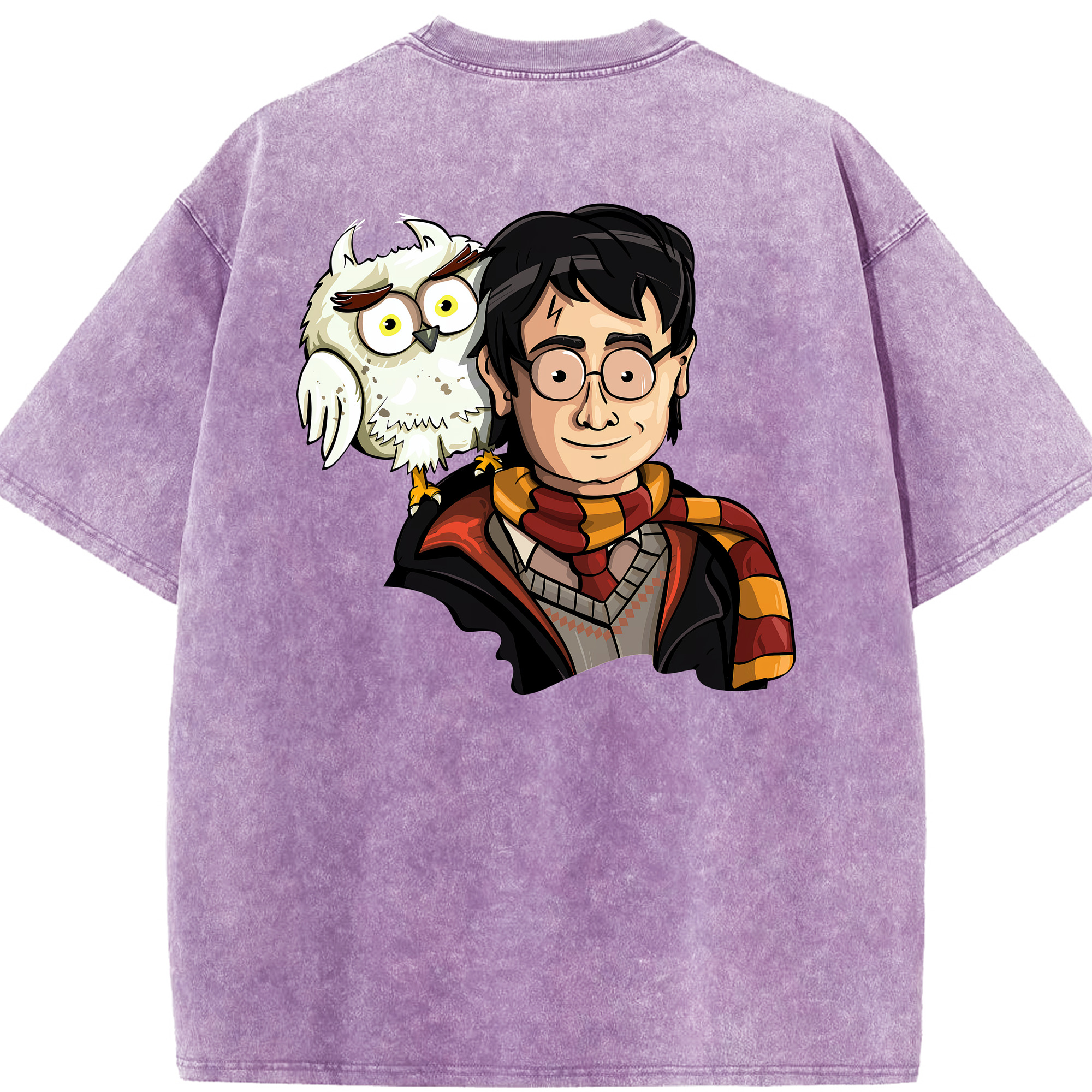 （画像用） Harry Potter ハリー・ポッターシリーズ 綿100% ヴィンテージ風 半袖Tシャツ（背面プリント）