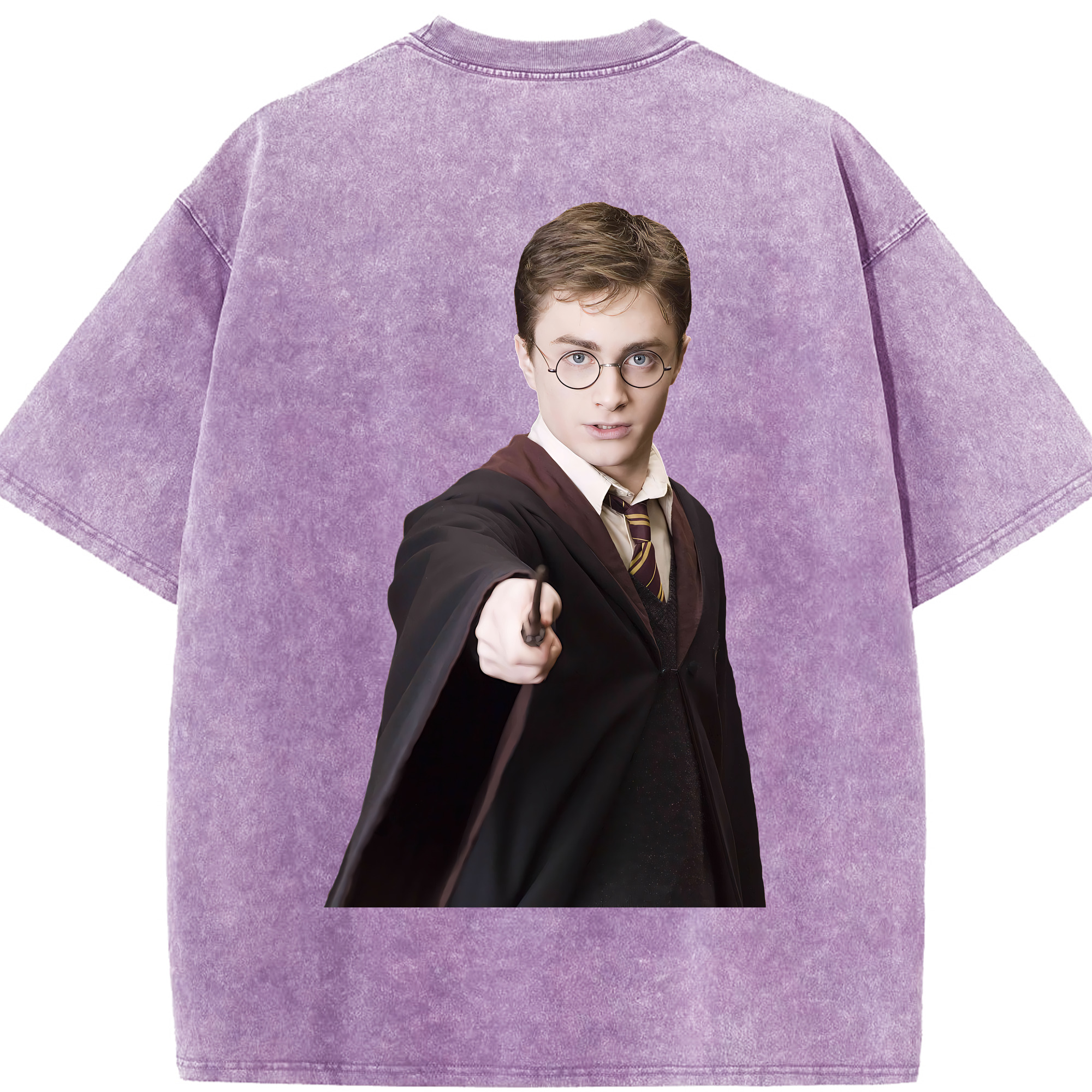 （画像用） Harry Potter ハリー・ポッターシリーズ 綿100% ヴィンテージ風 半袖Tシャツ（背面プリント）