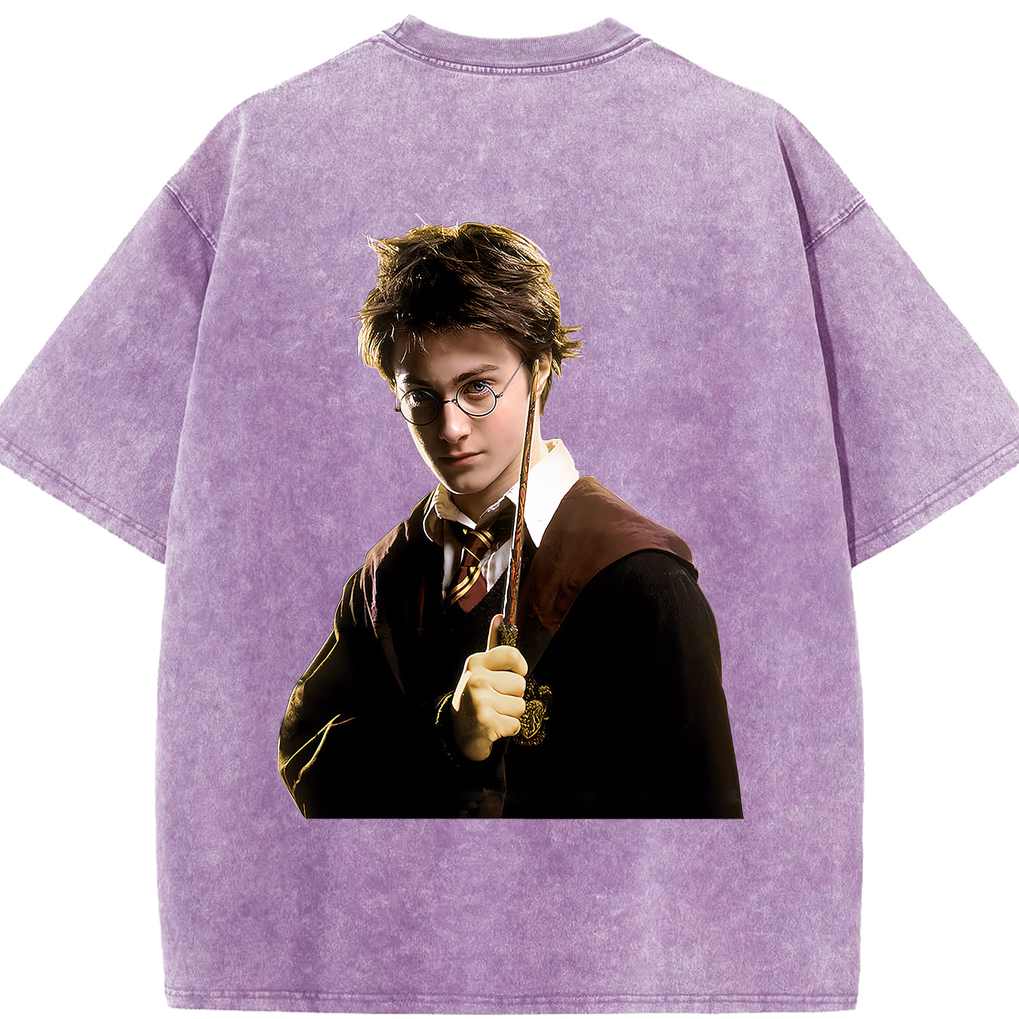 （画像用） Harry Potter ハリー・ポッターシリーズ 綿100% ヴィンテージ風 半袖Tシャツ（背面プリント）