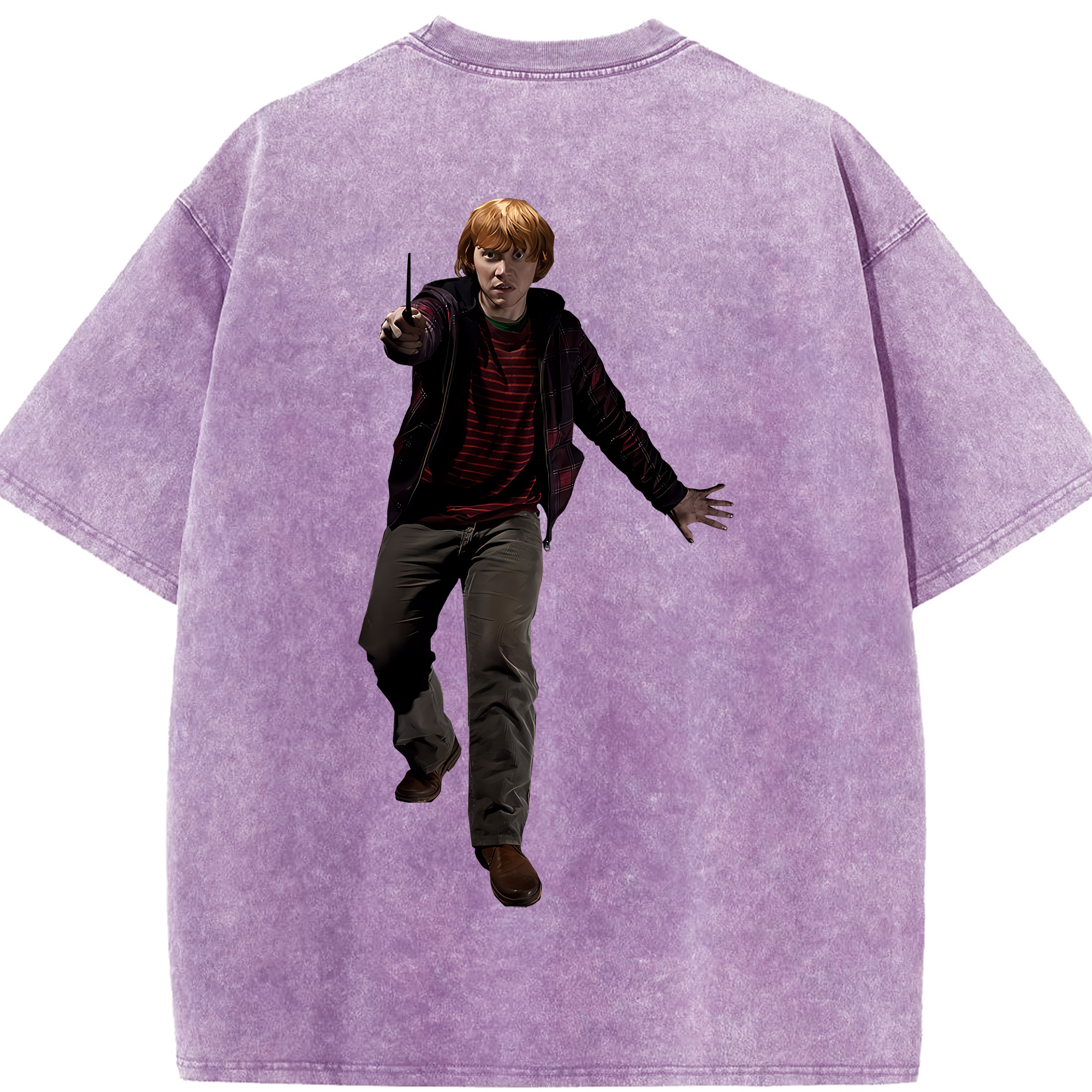 （画像用） Harry Potter ハリー・ポッターシリーズ 綿100% ヴィンテージ風 半袖Tシャツ（背面プリント）