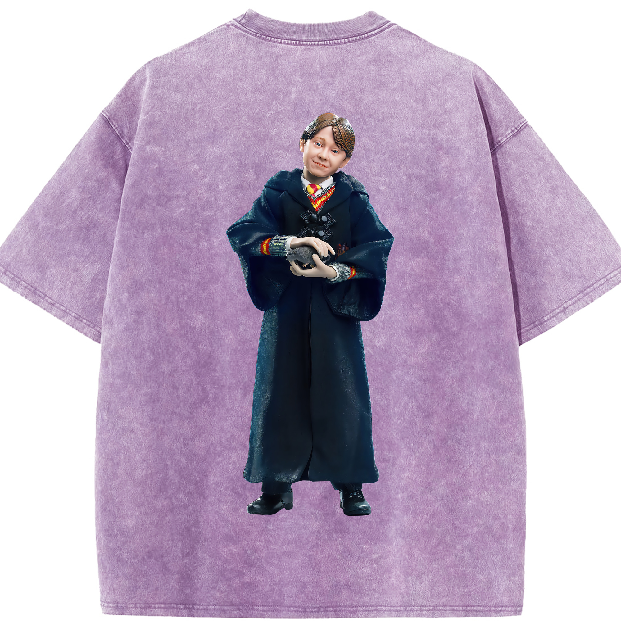 （画像用） Harry Potter ハリー・ポッターシリーズ 綿100% ヴィンテージ風 半袖Tシャツ（背面プリント）