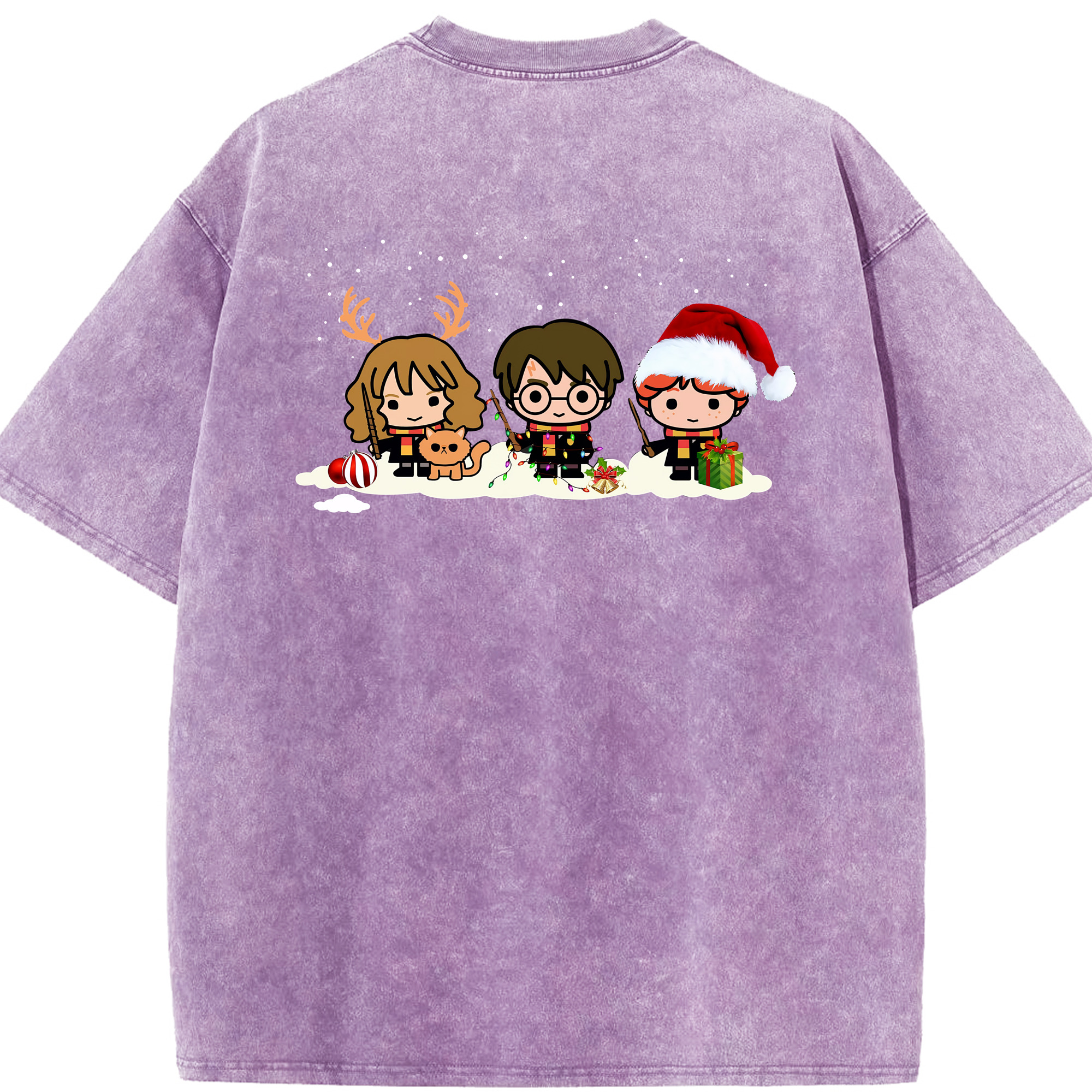 （画像用） Harry Potter ハリー・ポッターシリーズ 綿100% ヴィンテージ風 半袖Tシャツ（背面プリント）