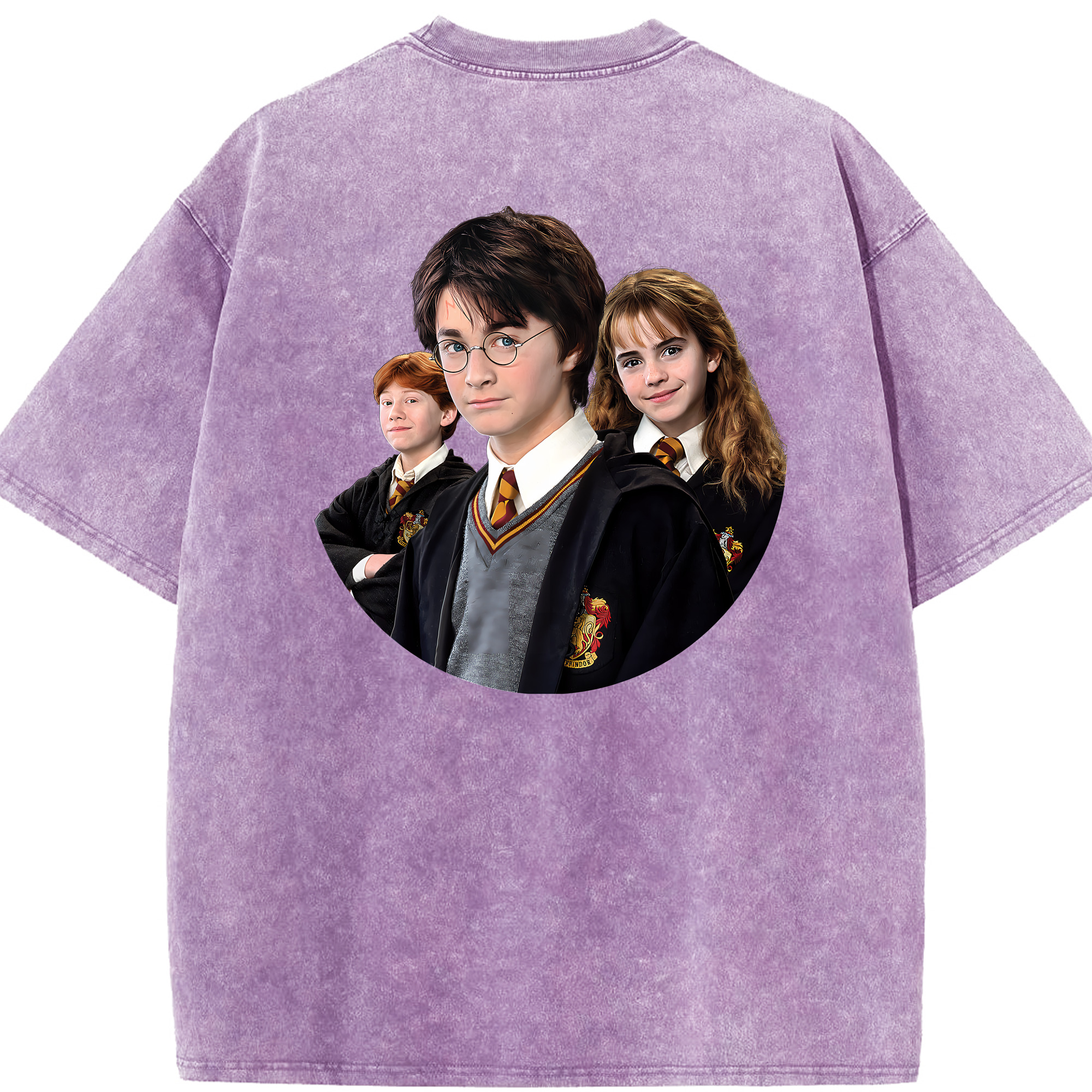 （画像用） Harry Potter ハリー・ポッターシリーズ 綿100% ヴィンテージ風 半袖Tシャツ（背面プリント）
