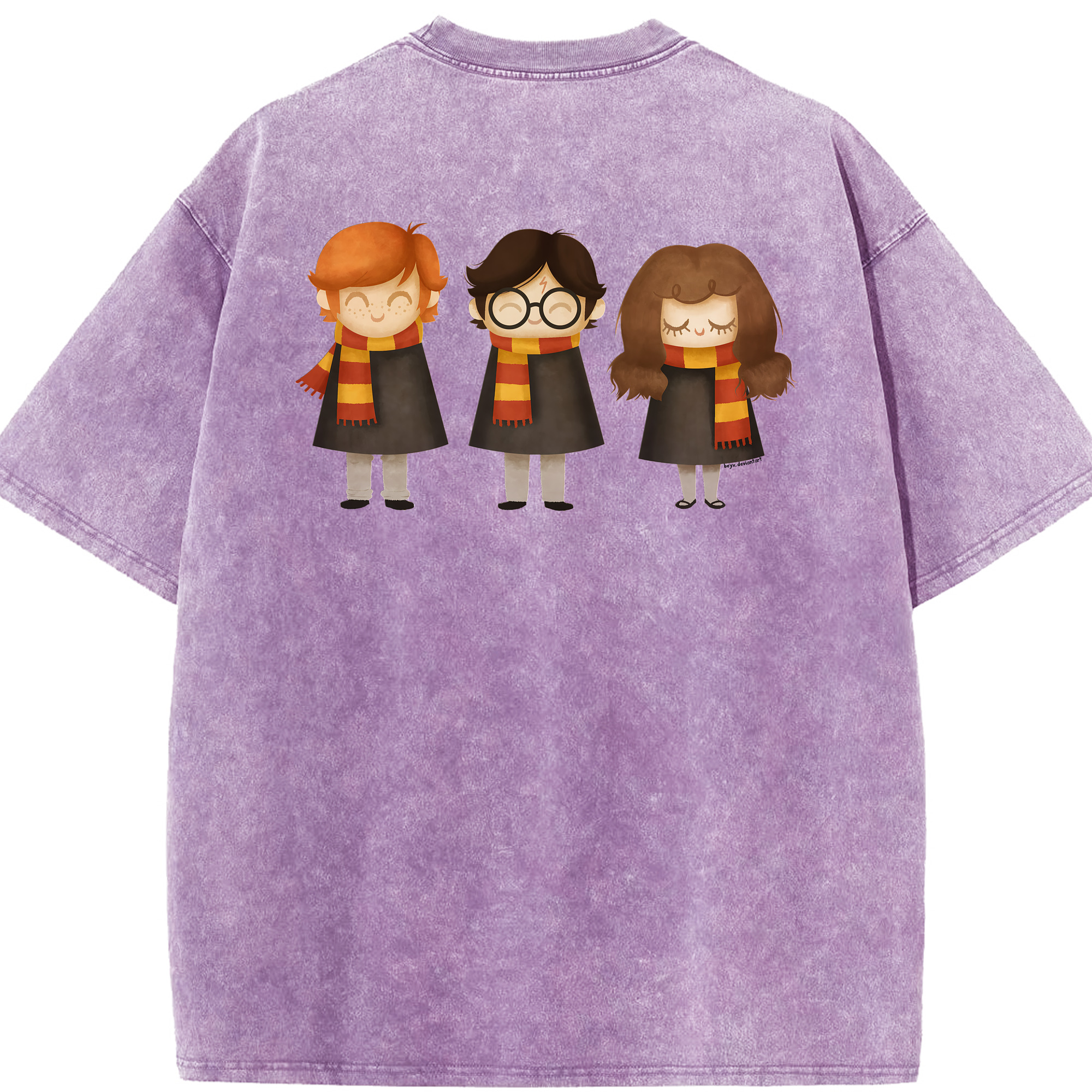 （画像用） Harry Potter ハリー・ポッターシリーズ 綿100% ヴィンテージ風 半袖Tシャツ（背面プリント）