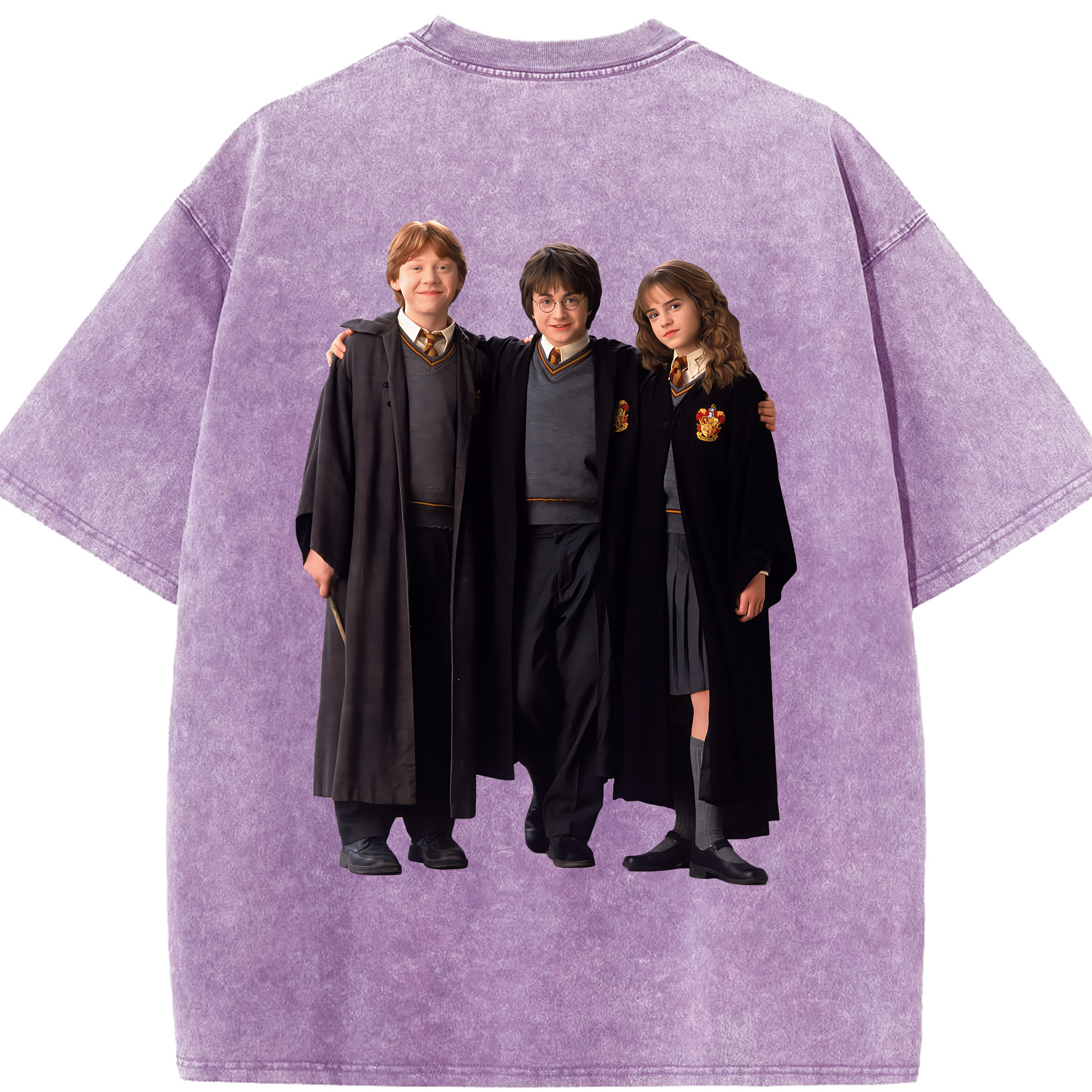 （画像用） Harry Potter ハリー・ポッターシリーズ 綿100% ヴィンテージ風 半袖Tシャツ（背面プリント）