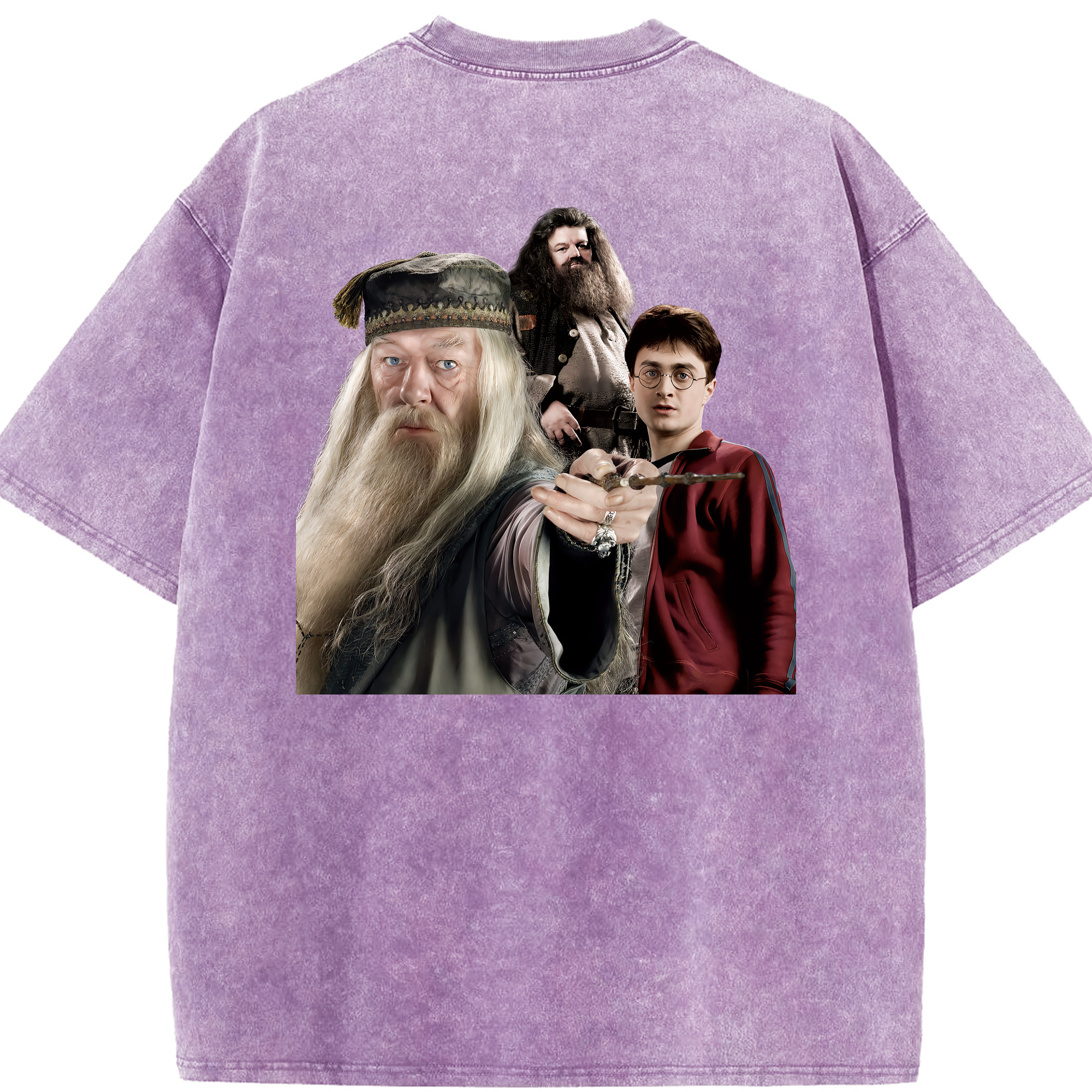 （画像用） Harry Potter ハリー・ポッターシリーズ 綿100% ヴィンテージ風 半袖Tシャツ（背面プリント）