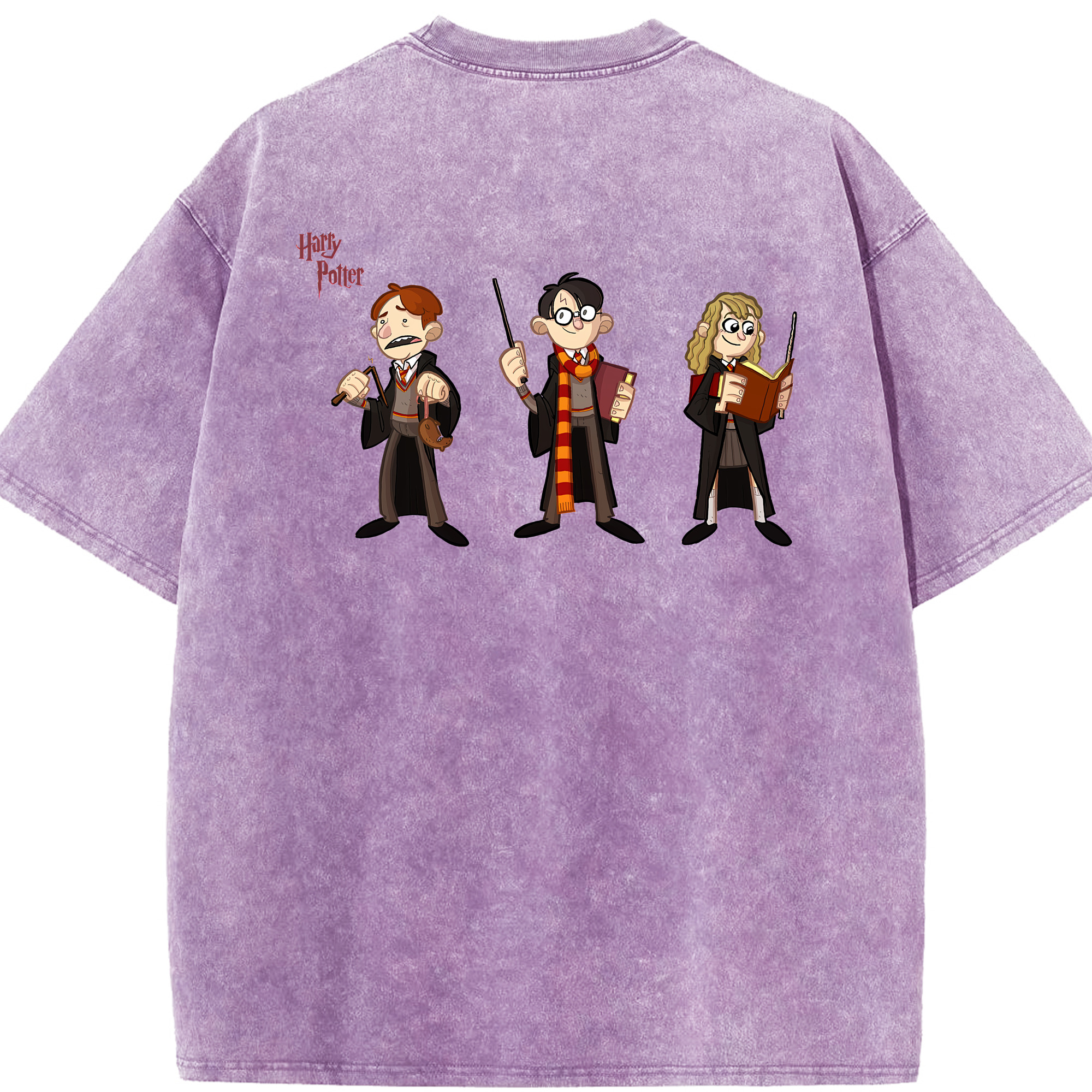 （画像用） Harry Potter ハリー・ポッターシリーズ 綿100% ヴィンテージ風 半袖Tシャツ（背面プリント）