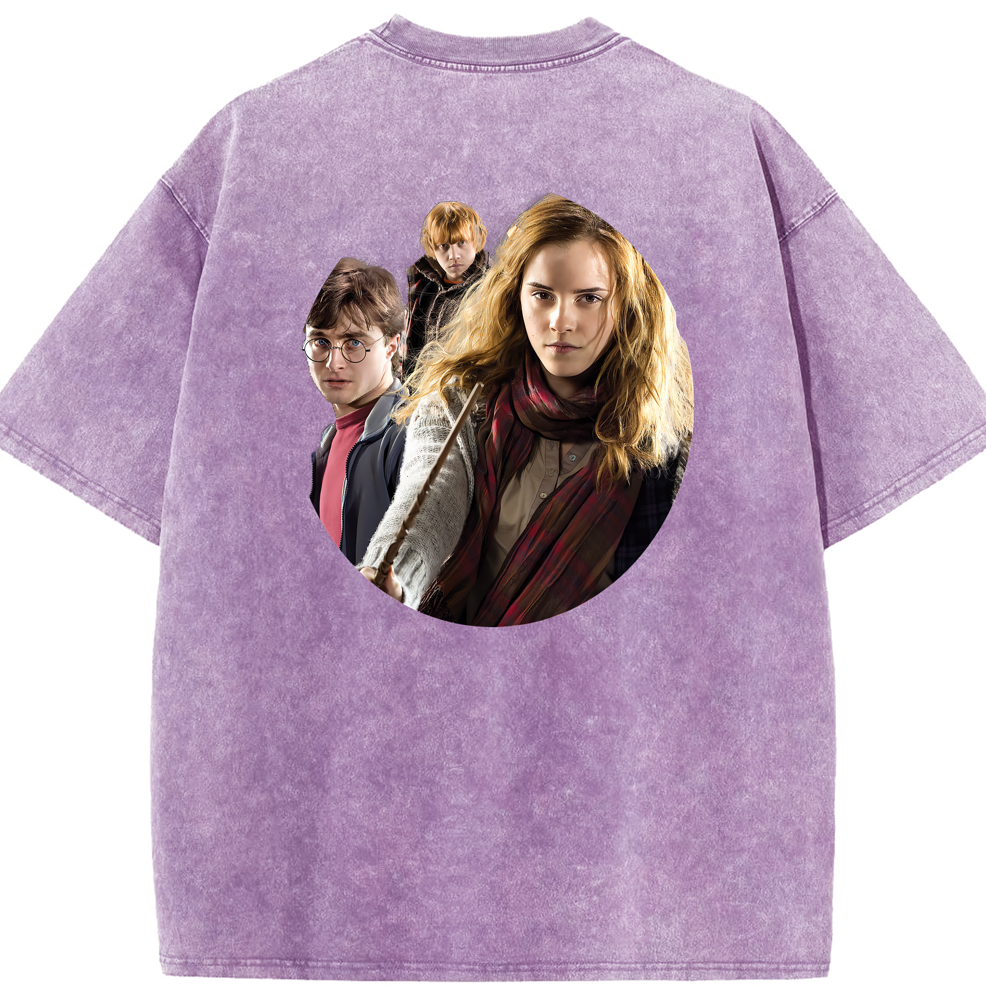 （画像用） Harry Potter ハリー・ポッターシリーズ 綿100% ヴィンテージ風 半袖Tシャツ（背面プリント）