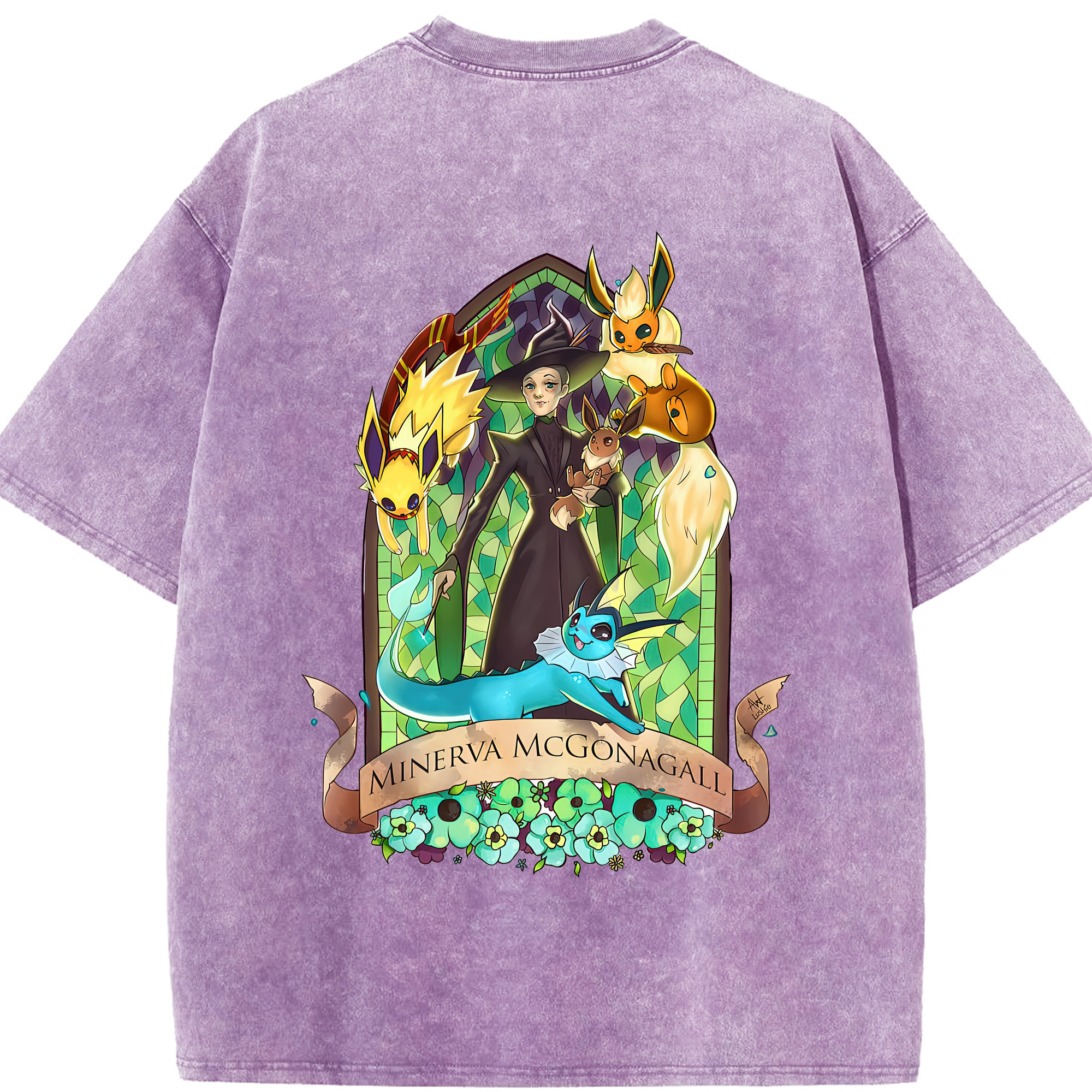 （画像用） Harry Potter ハリー・ポッターシリーズ 綿100% ヴィンテージ風 半袖Tシャツ（背面プリント）