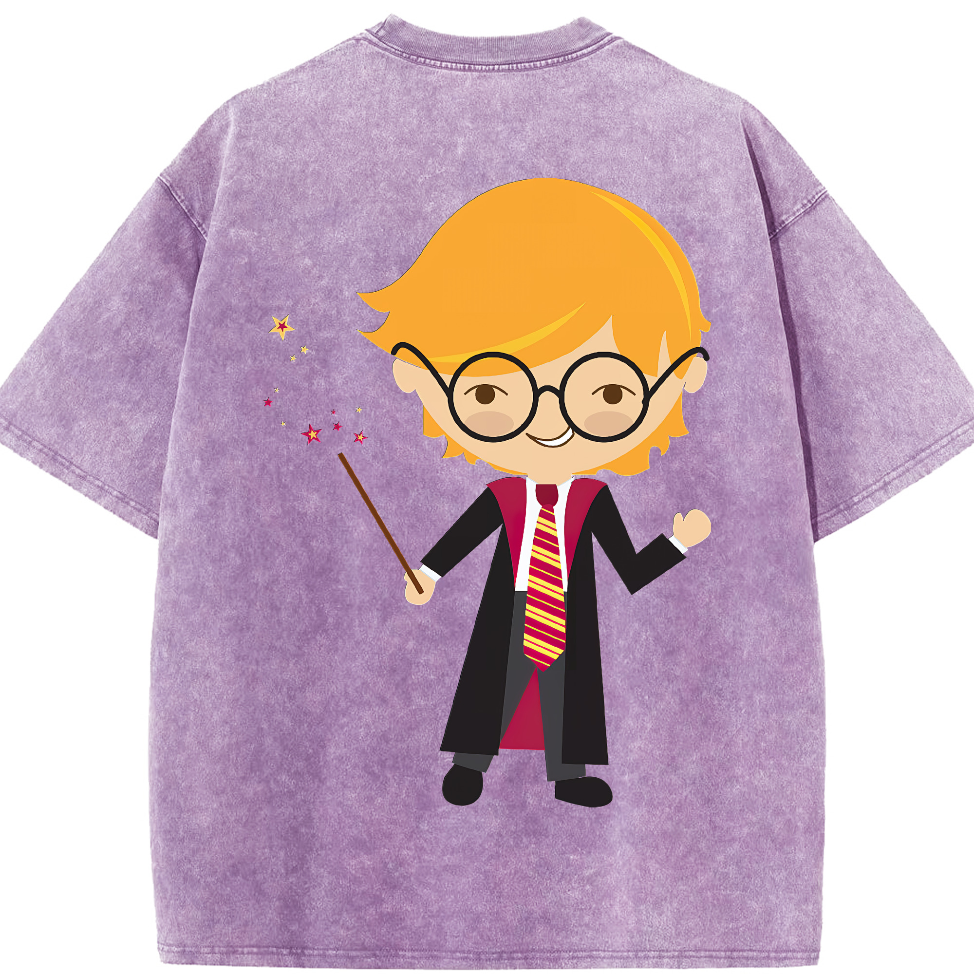 （画像用） Harry Potter ハリー・ポッターシリーズ 綿100% ヴィンテージ風 半袖Tシャツ（背面プリント）