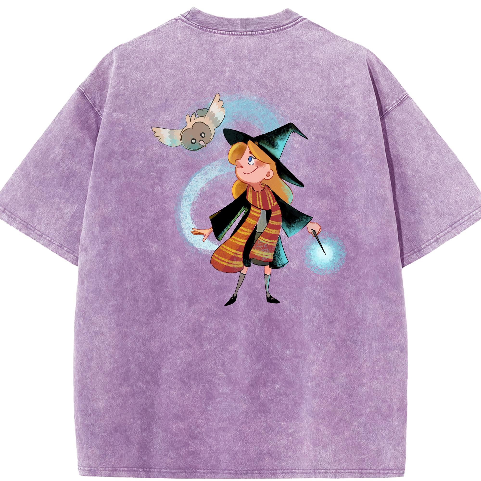（画像用） Harry Potter ハリー・ポッターシリーズ 綿100% ヴィンテージ風 半袖Tシャツ（背面プリント）