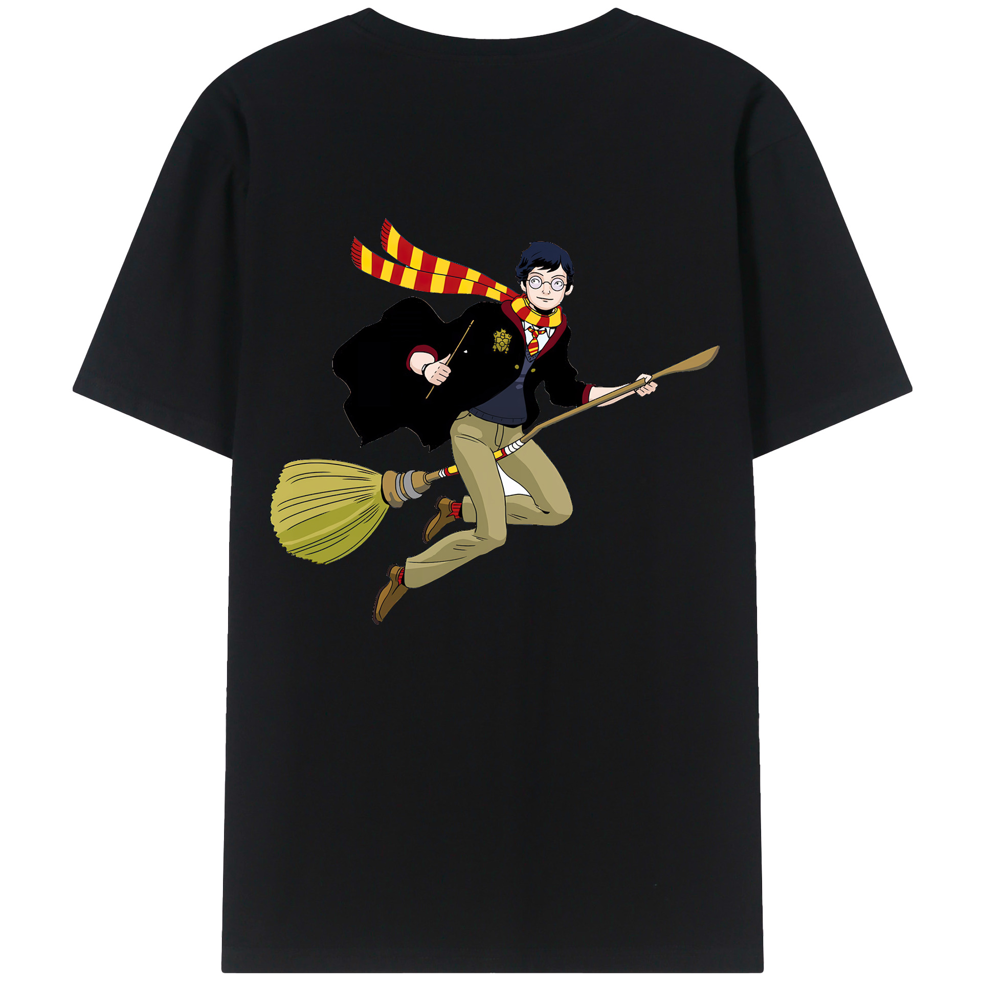 （画像用） Harry Potter ハリー・ポッターシリーズ 綿100％ メンズ半袖Tシャツ（バックプリント） 通気性