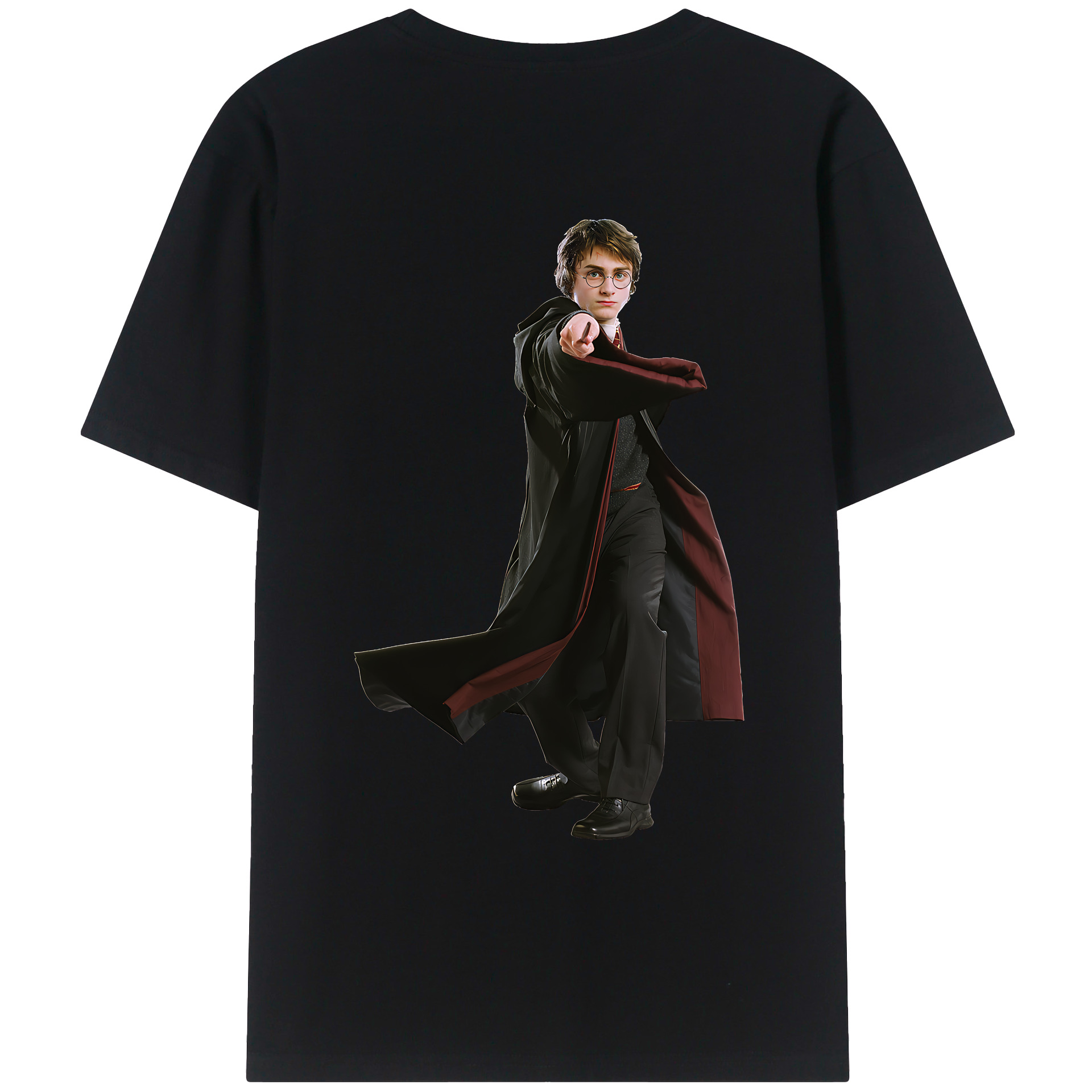 （画像用） Harry Potter ハリー・ポッターシリーズ 綿100％ メンズ半袖Tシャツ（バックプリント） 通気性