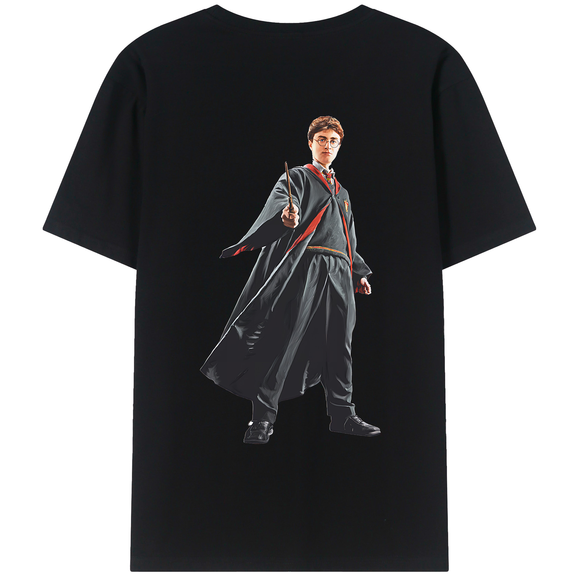 （画像用） Harry Potter ハリー・ポッターシリーズ 綿100％ メンズ半袖Tシャツ（バックプリント） 通気性