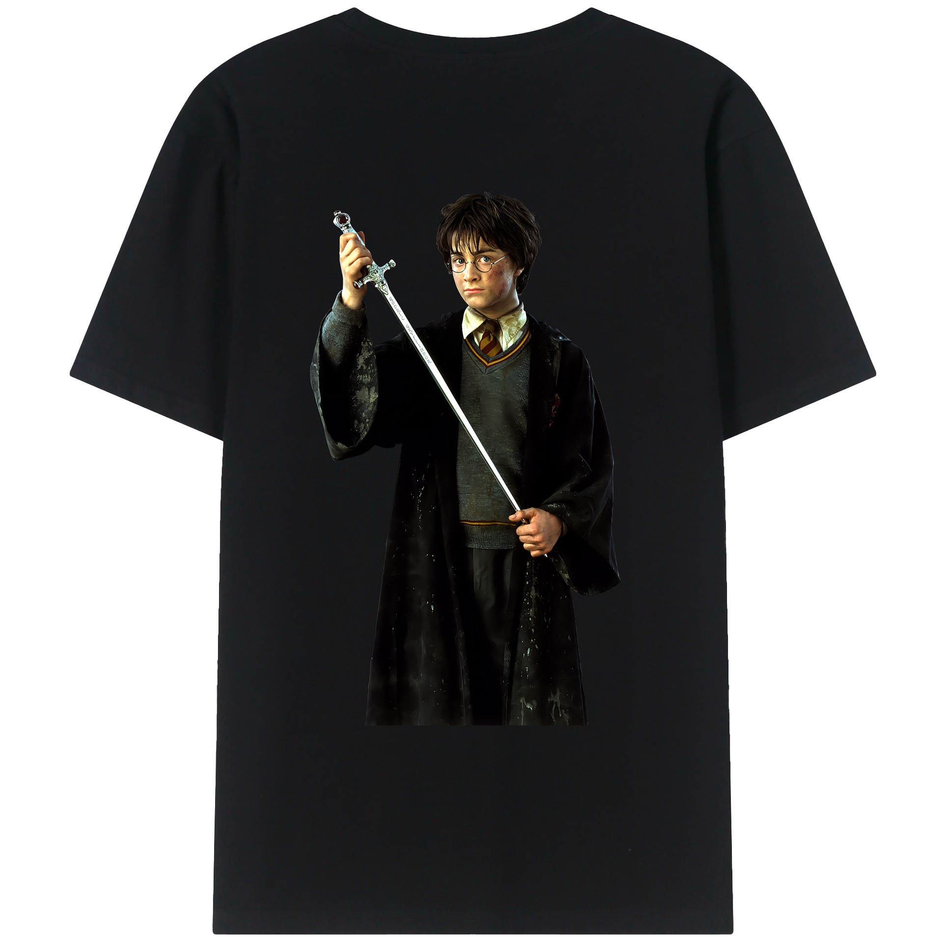 （画像用） Harry Potter ハリー・ポッターシリーズ 綿100％ メンズ半袖Tシャツ（バックプリント） 通気性