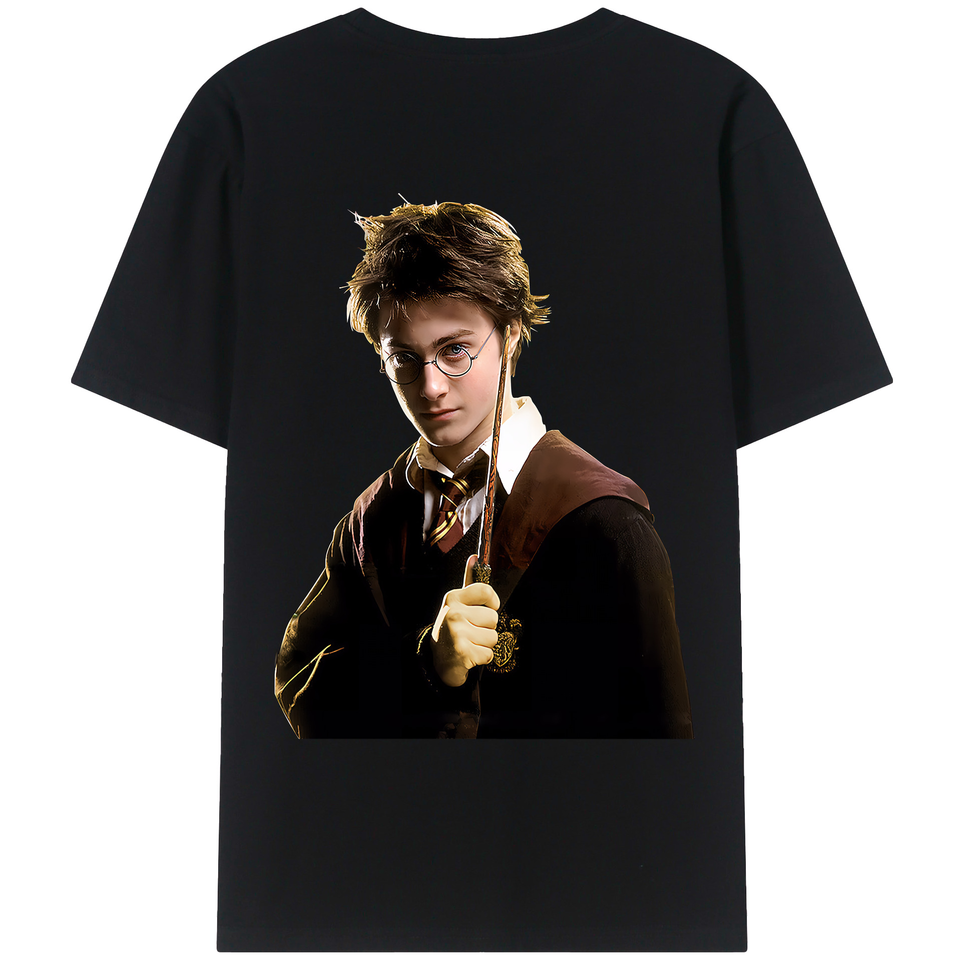 （画像用） Harry Potter ハリー・ポッターシリーズ 綿100％ メンズ半袖Tシャツ（バックプリント） 通気性