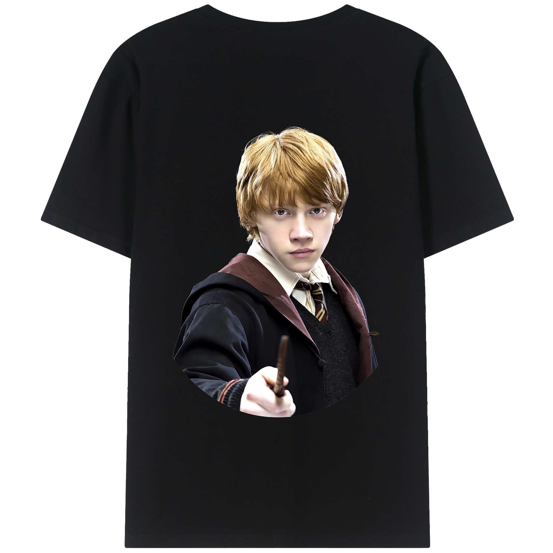 （画像用） Harry Potter ハリー・ポッターシリーズ 綿100％ メンズ半袖Tシャツ（バックプリント） 通気性