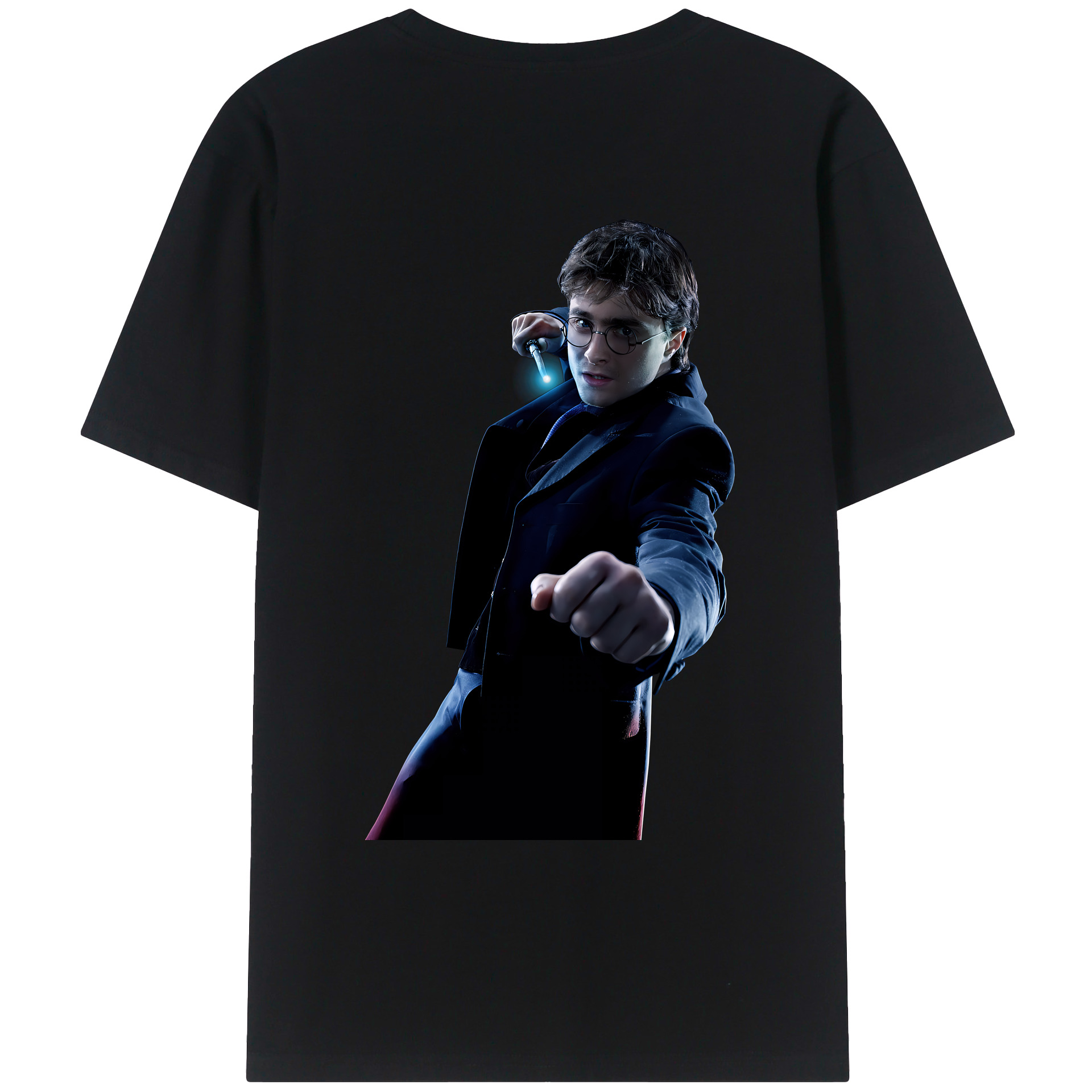 （画像用） Harry Potter ハリー・ポッターシリーズ 綿100％ メンズ半袖Tシャツ（バックプリント） 通気性