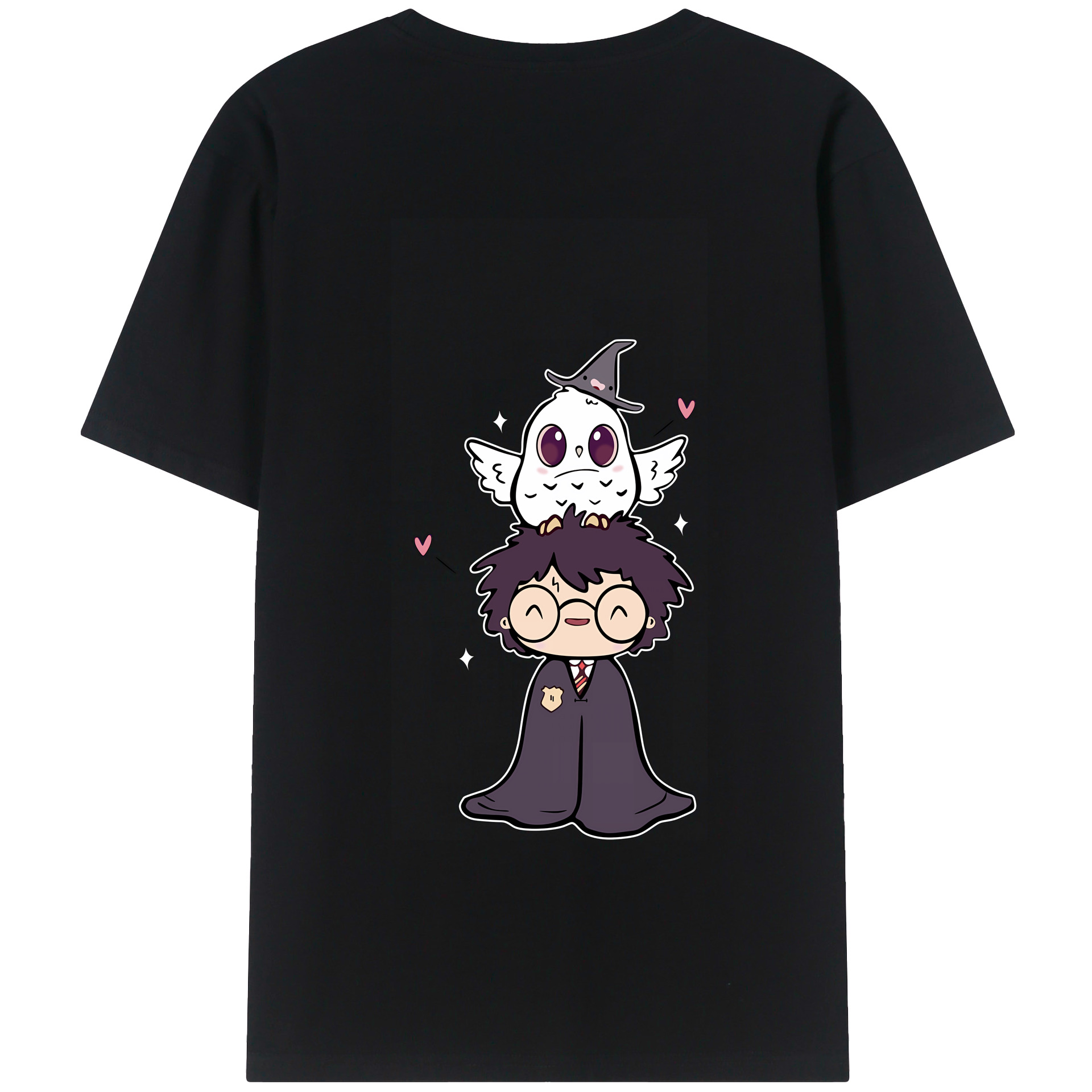 （画像用） Harry Potter ハリー・ポッターシリーズ 綿100％ メンズ半袖Tシャツ（バックプリント） 通気性