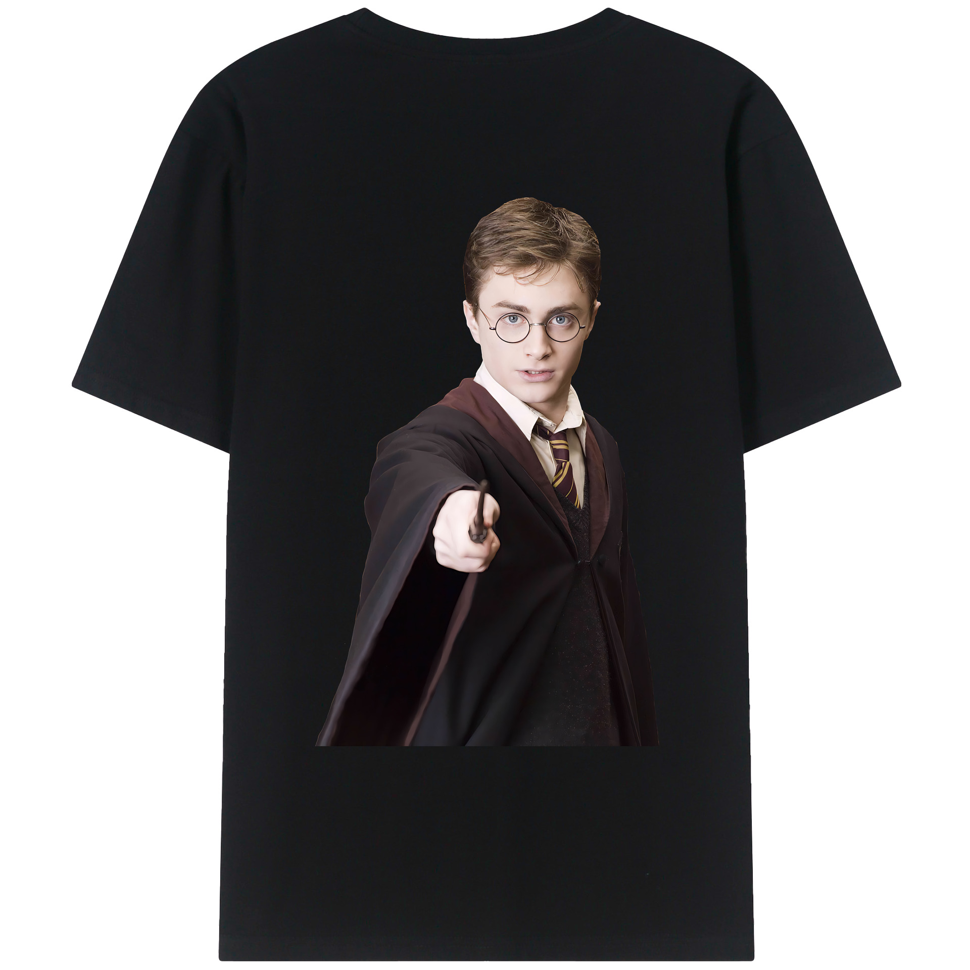 （画像用） Harry Potter ハリー・ポッターシリーズ 綿100％ メンズ半袖Tシャツ（バックプリント） 通気性