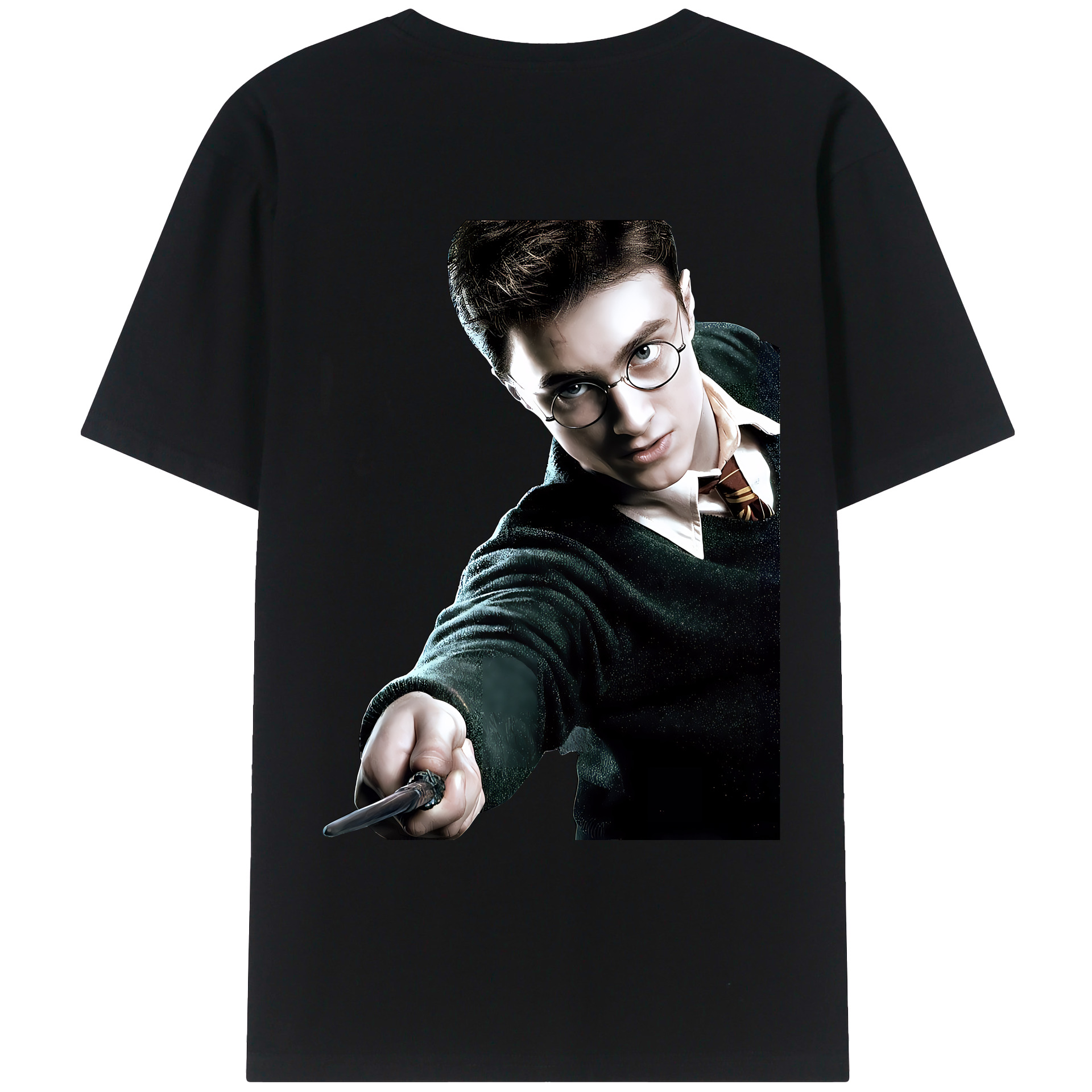 （画像用） Harry Potter ハリー・ポッターシリーズ 綿100％ メンズ半袖Tシャツ（バックプリント） 通気性