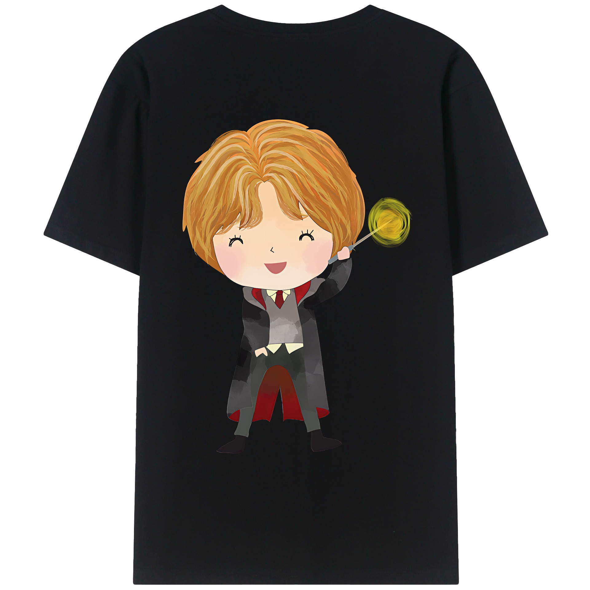（画像用） Harry Potter ハリー・ポッターシリーズ 綿100％ メンズ半袖Tシャツ（バックプリント） 通気性