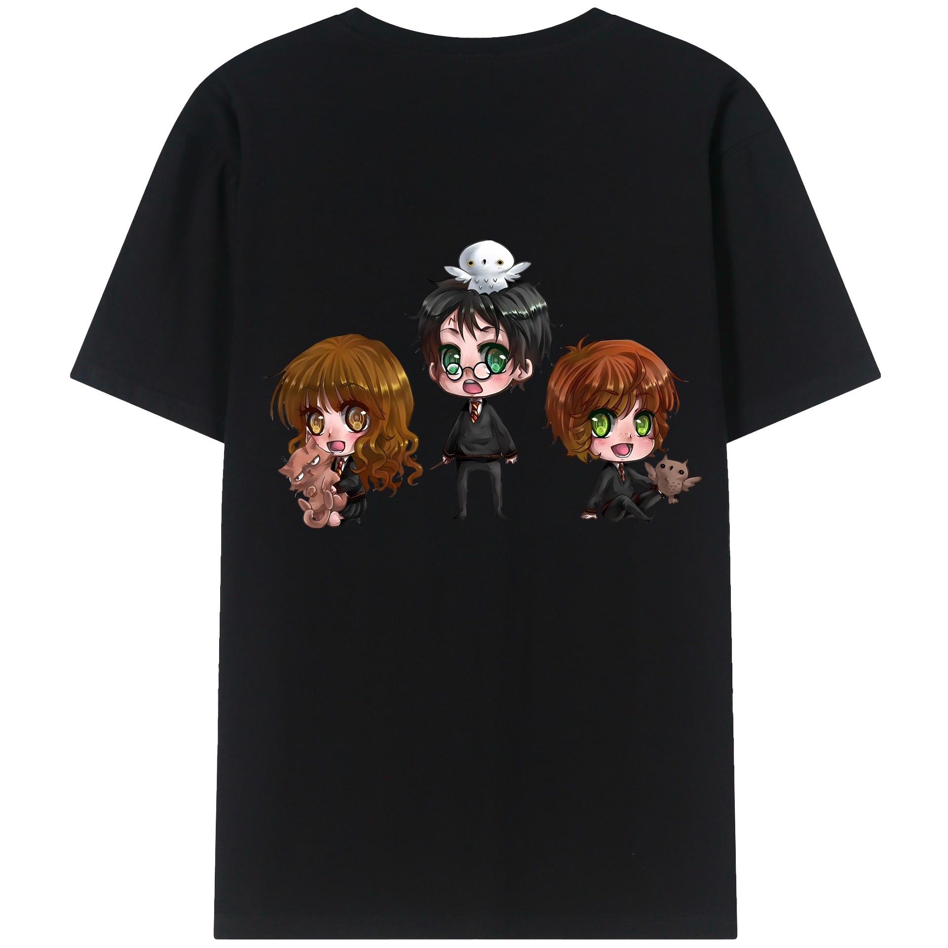 （画像用） Harry Potter ハリー・ポッターシリーズ 綿100％ メンズ半袖Tシャツ（バックプリント） 通気性