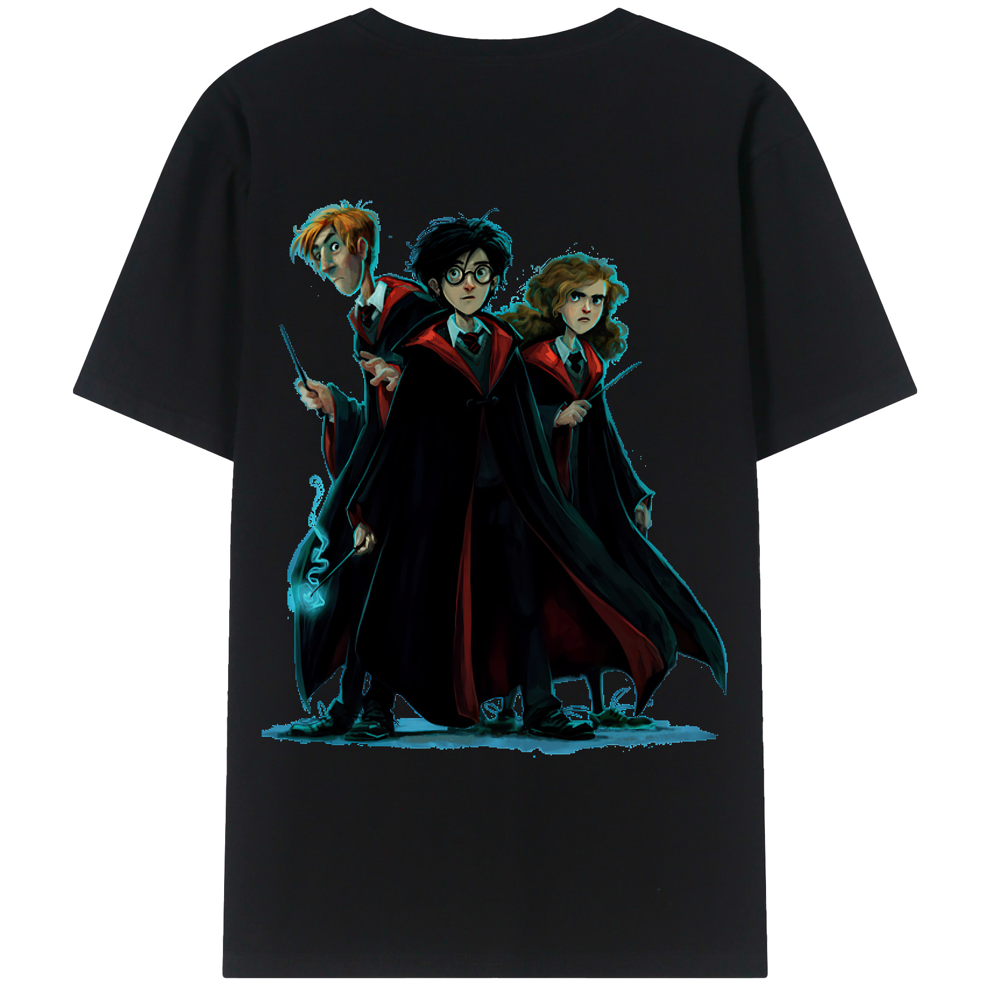 （画像用） Harry Potter ハリー・ポッターシリーズ 綿100％ メンズ半袖Tシャツ（バックプリント） 通気性