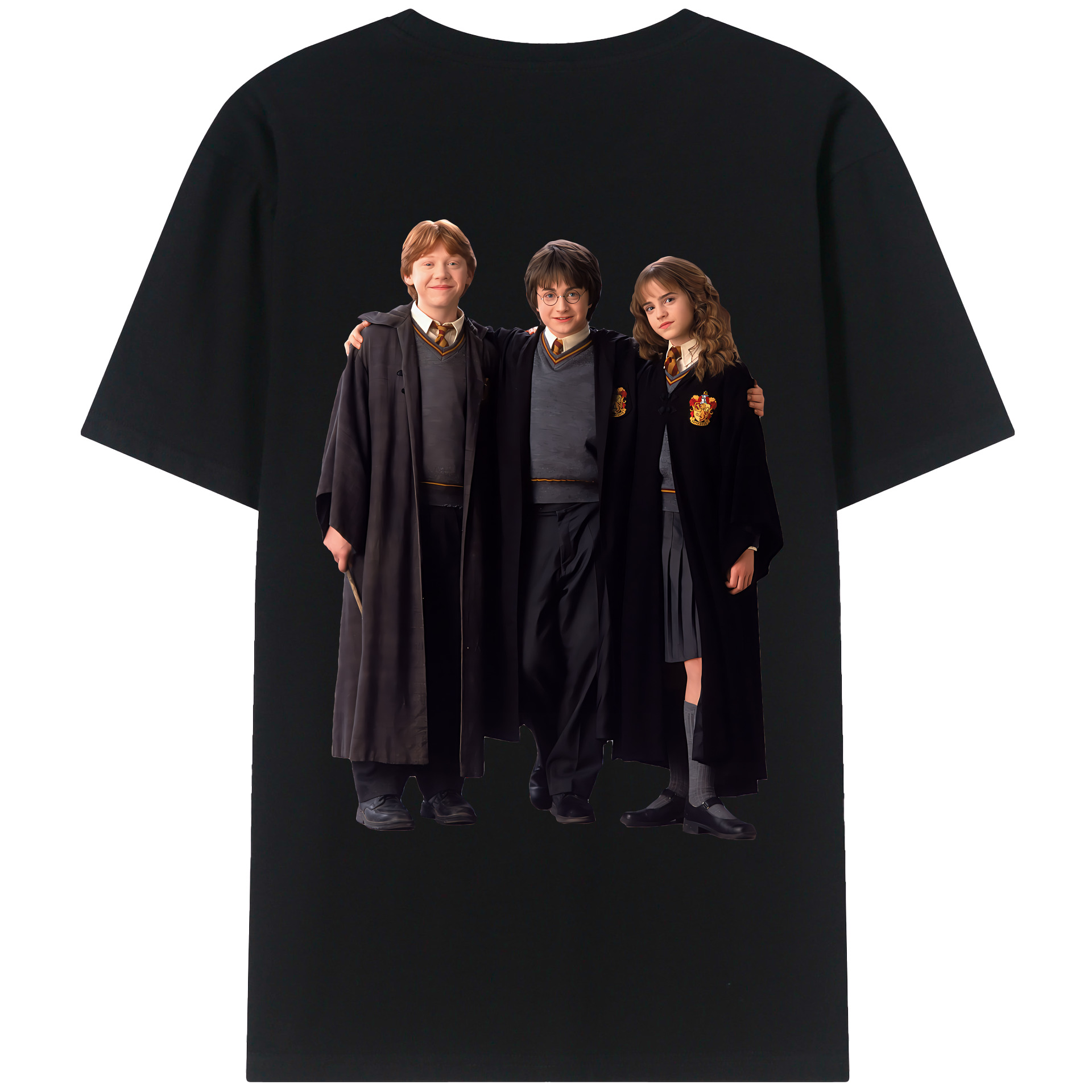 （画像用） Harry Potter ハリー・ポッターシリーズ 綿100％ メンズ半袖Tシャツ（バックプリント） 通気性