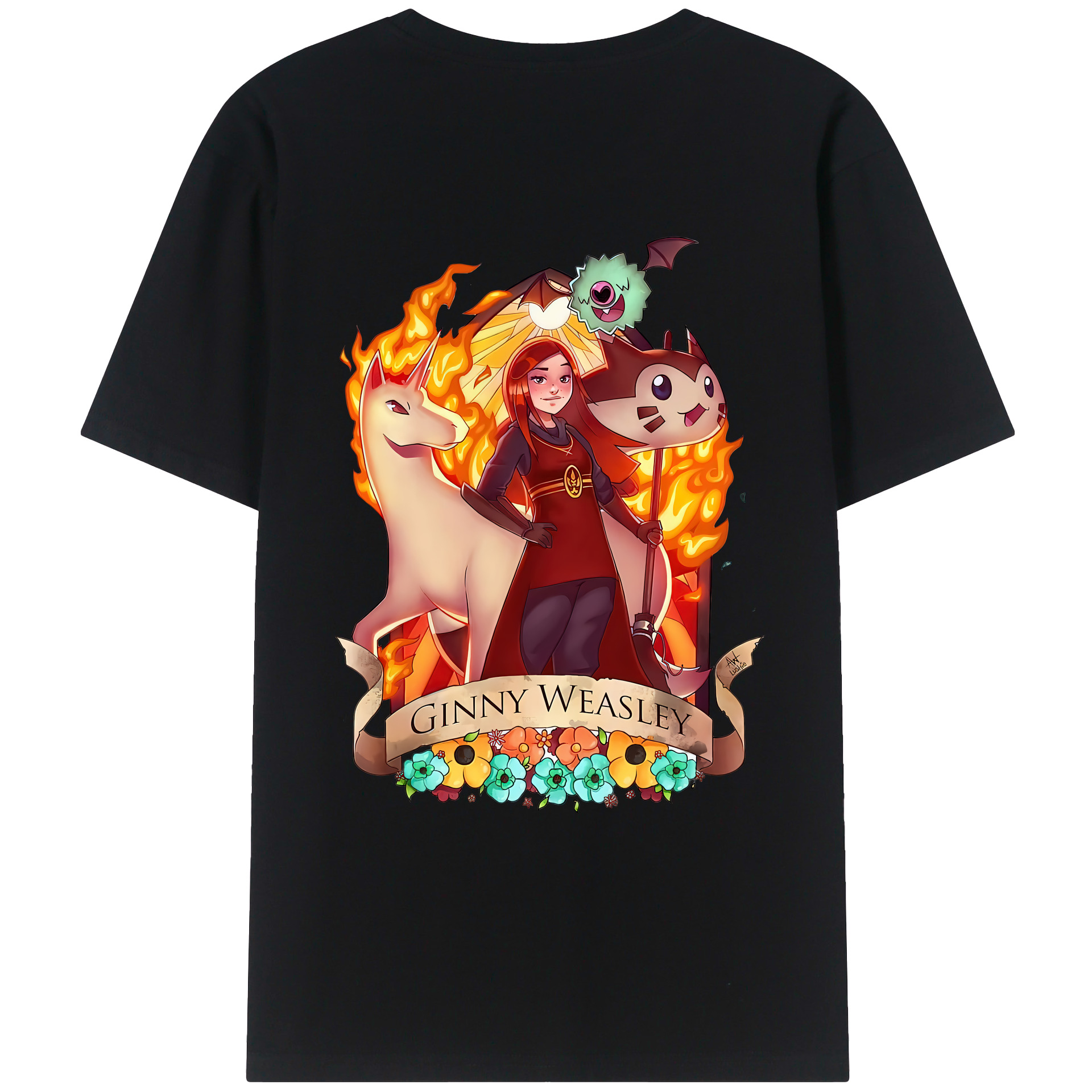 （画像用） Harry Potter ハリー・ポッターシリーズ 綿100％ メンズ半袖Tシャツ（バックプリント） 通気性