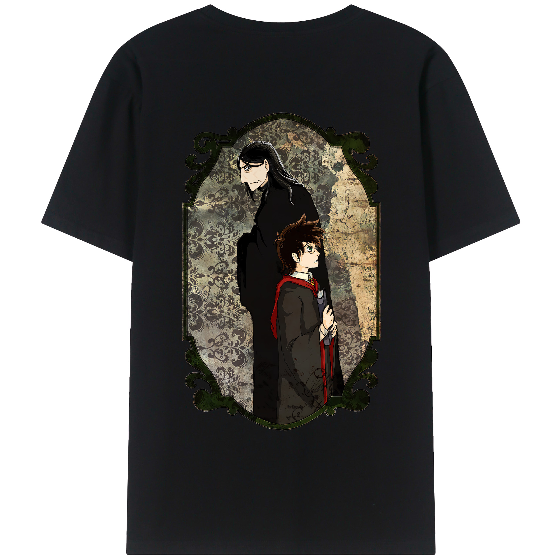 （画像用） Harry Potter ハリー・ポッターシリーズ 綿100％ メンズ半袖Tシャツ（バックプリント） 通気性