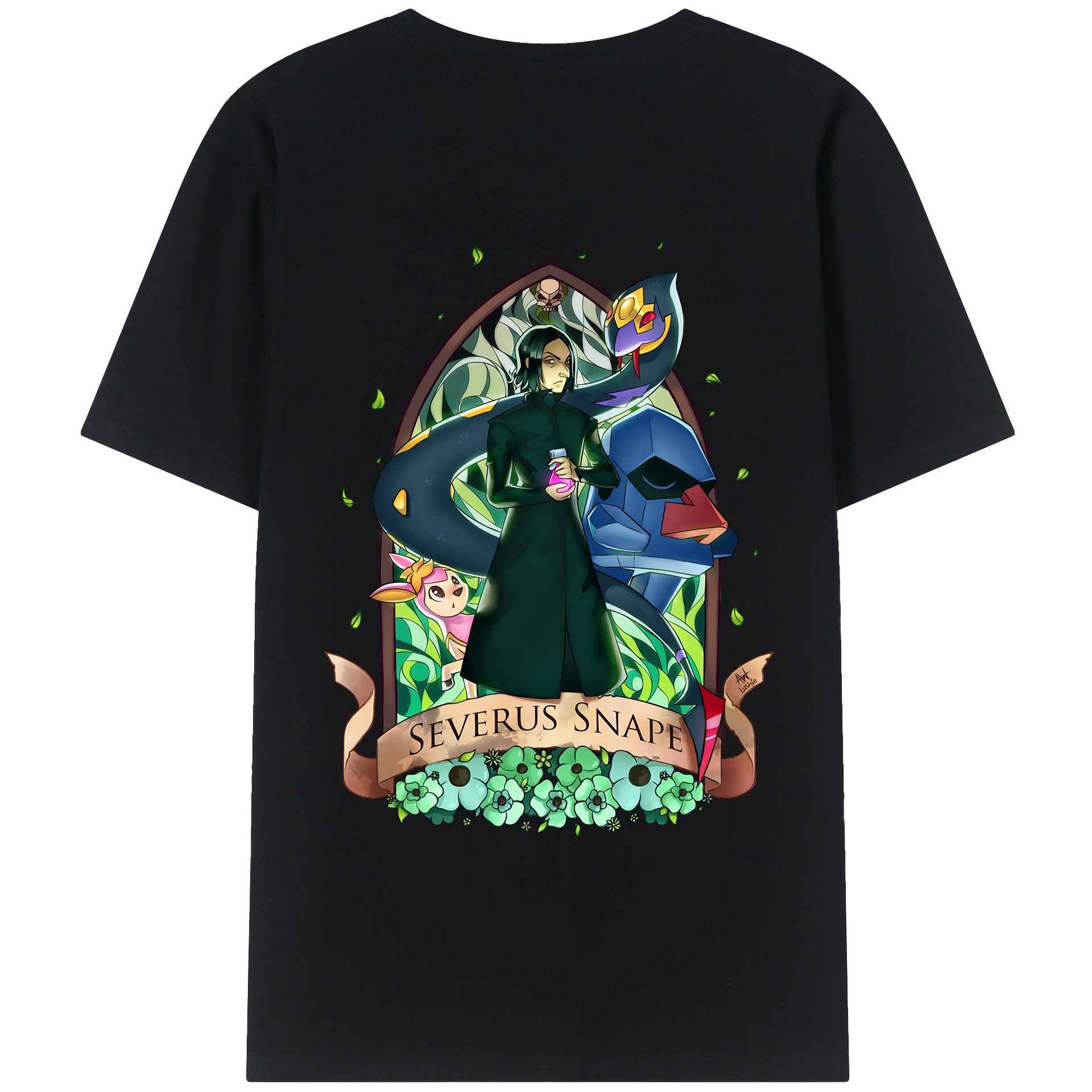 （画像用） Harry Potter ハリー・ポッターシリーズ 綿100％ メンズ半袖Tシャツ（バックプリント） 通気性