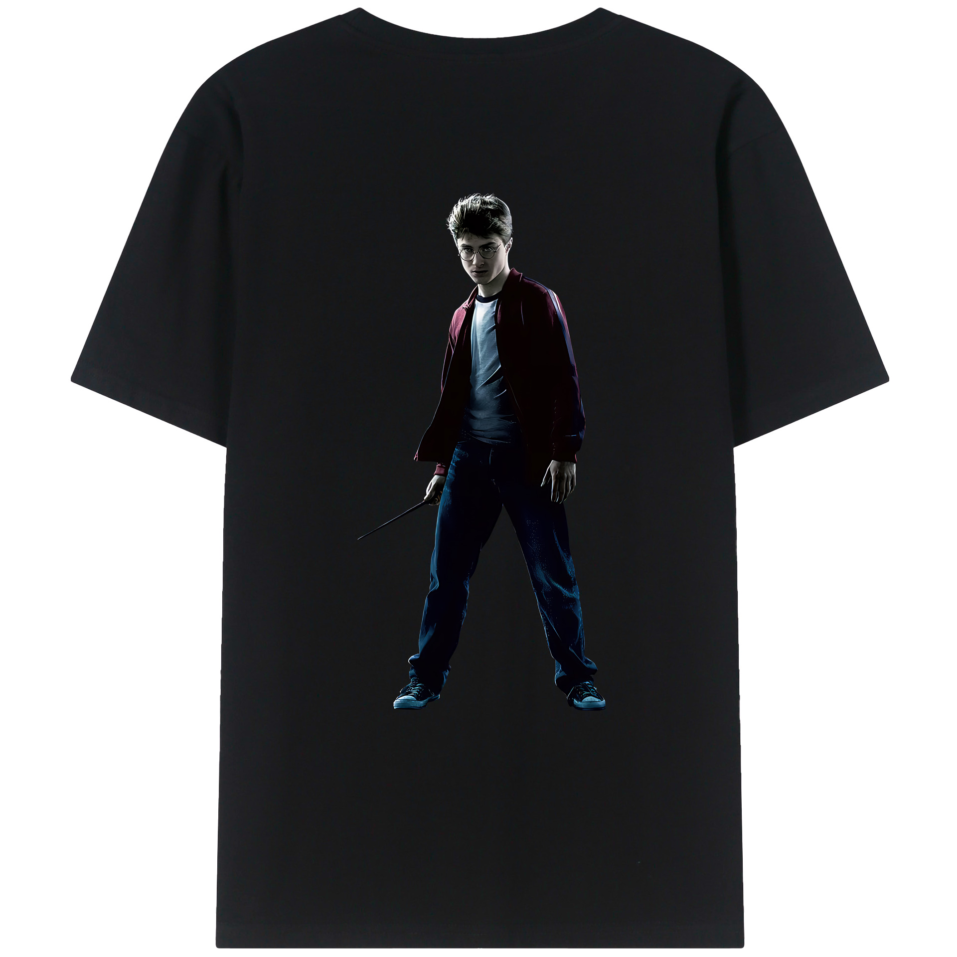 （画像用） Harry Potter ハリー・ポッターシリーズ 綿100％ メンズ半袖Tシャツ（バックプリント） 通気性
