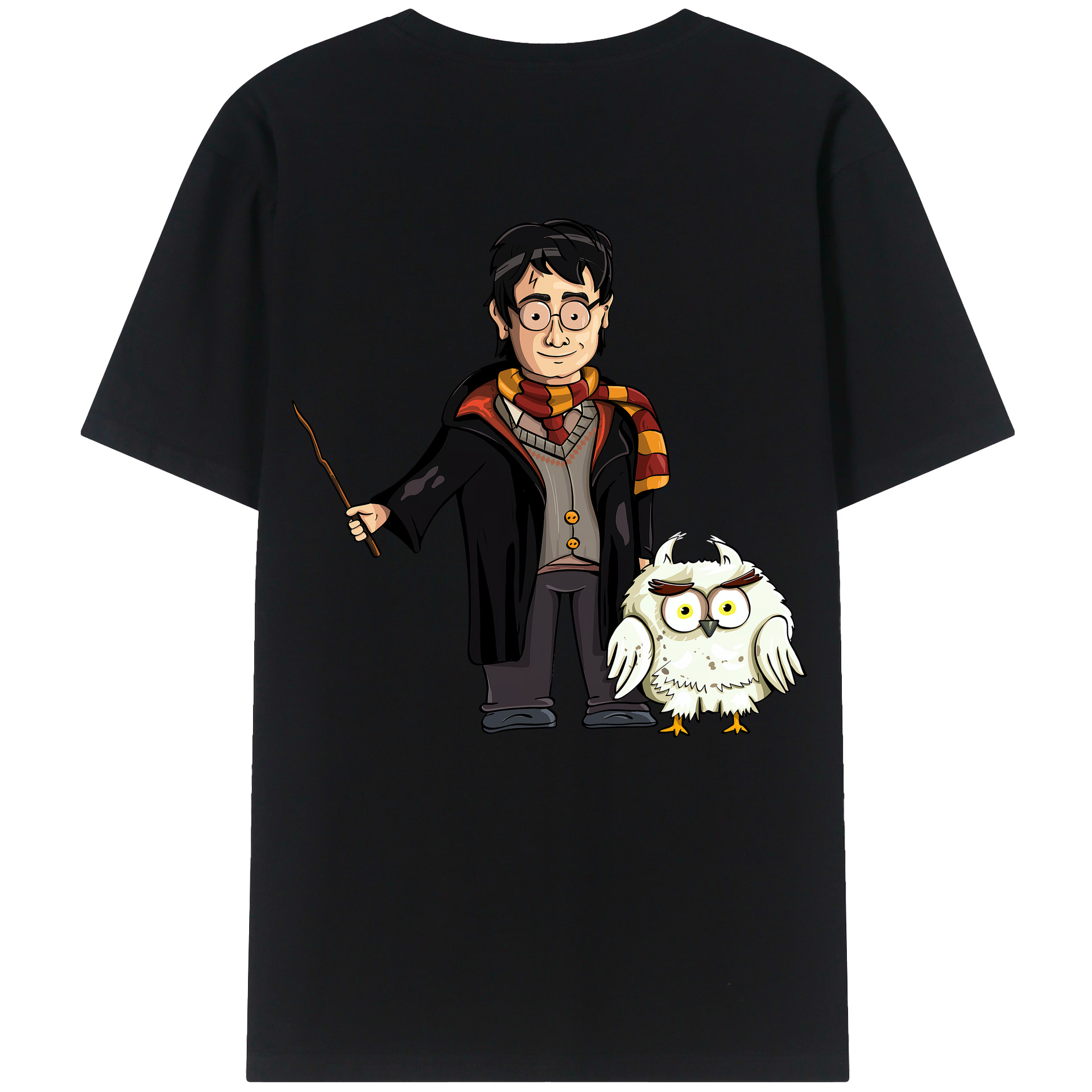 （画像用） Harry Potter ハリー・ポッターシリーズ 綿100％ メンズ半袖Tシャツ（バックプリント） 通気性