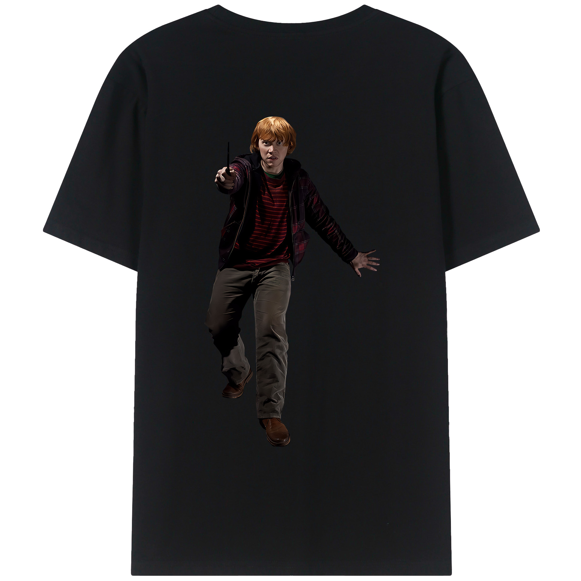 （画像用） Harry Potter ハリー・ポッターシリーズ 綿100％ メンズ半袖Tシャツ（バックプリント） 通気性