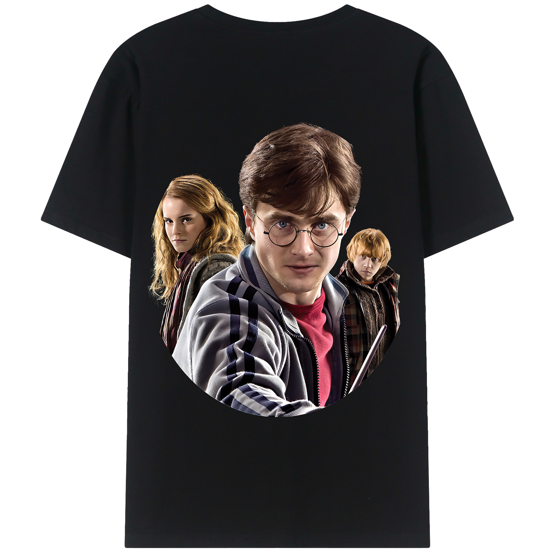 （画像用） Harry Potter ハリー・ポッターシリーズ 綿100％ メンズ半袖Tシャツ（バックプリント） 通気性